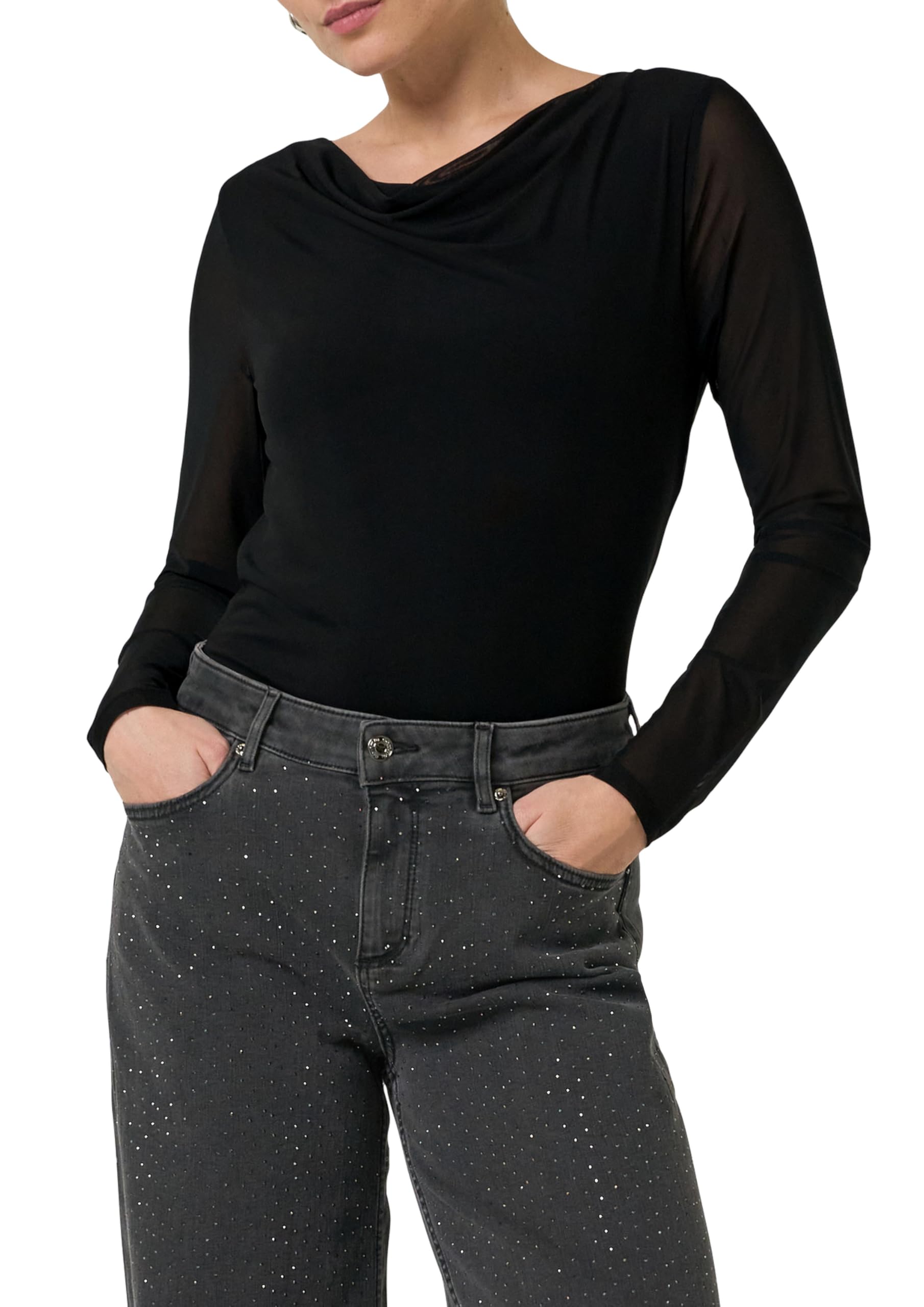 comma-longsleeve-mesh-t-shirt-damen-gr-38-langarm image 1