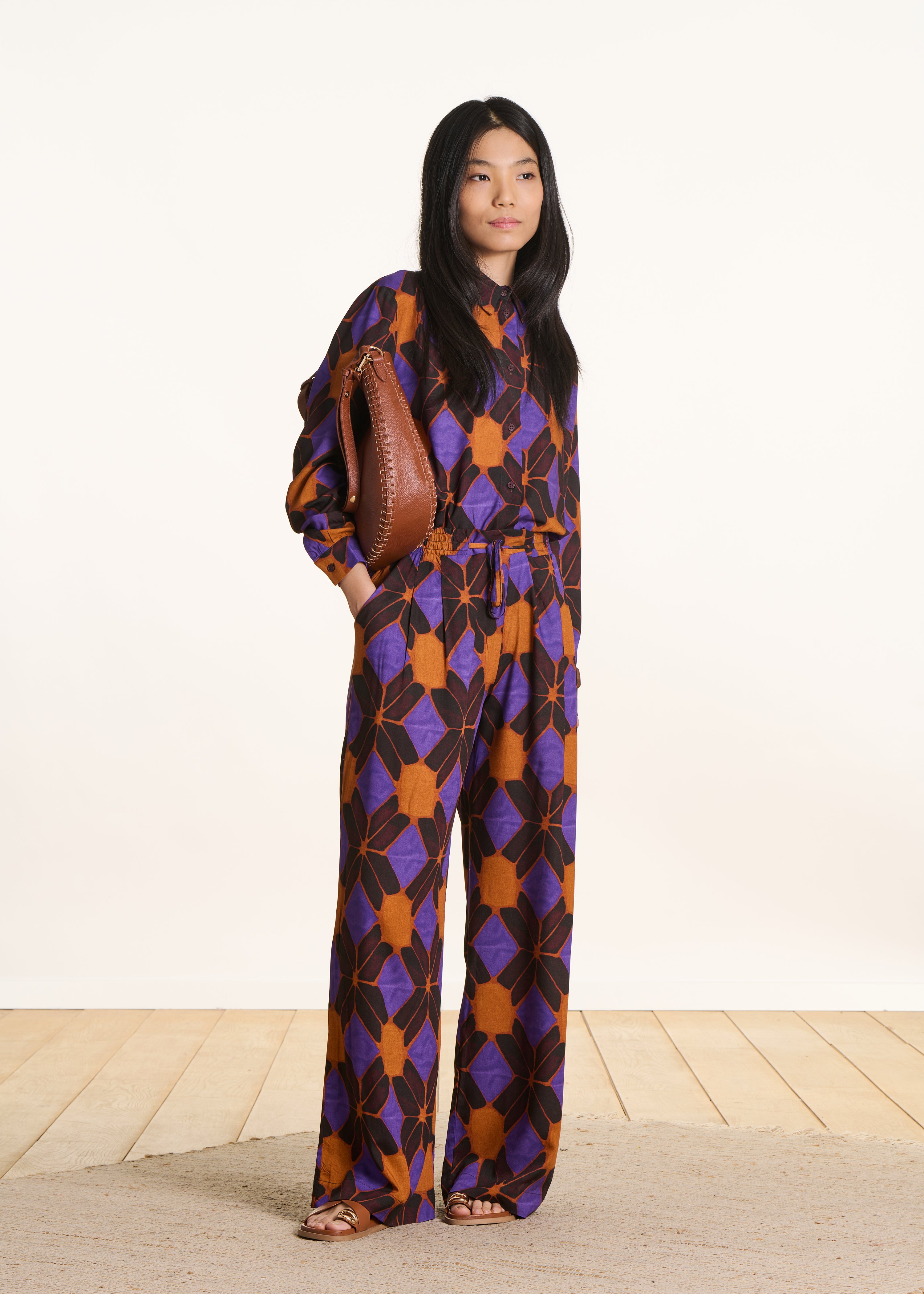 la-f-e-marabout-e-hose-orange-violett-weit-mit-print image 1