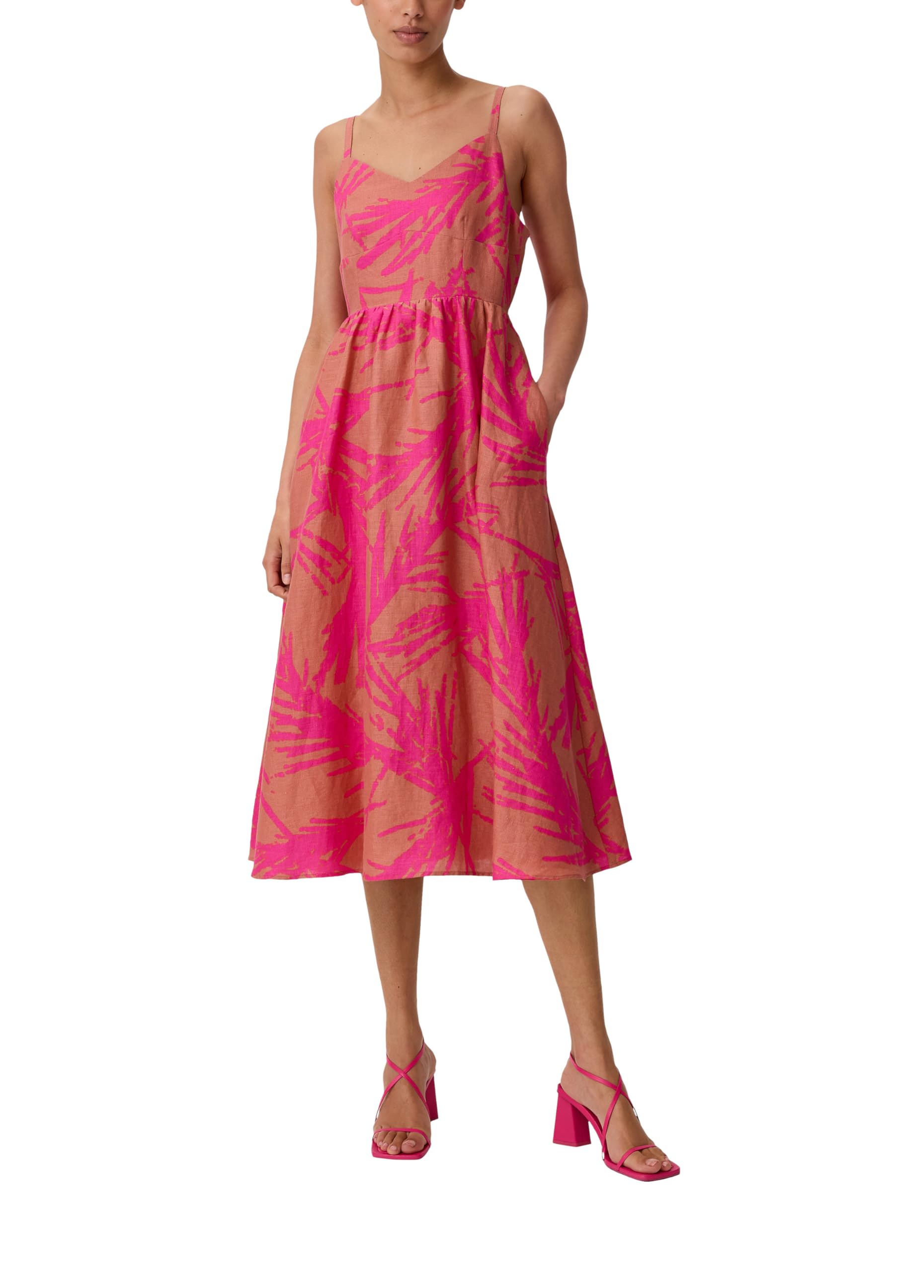 comma-dresses-midikleid-leinen-allovermuster image 8