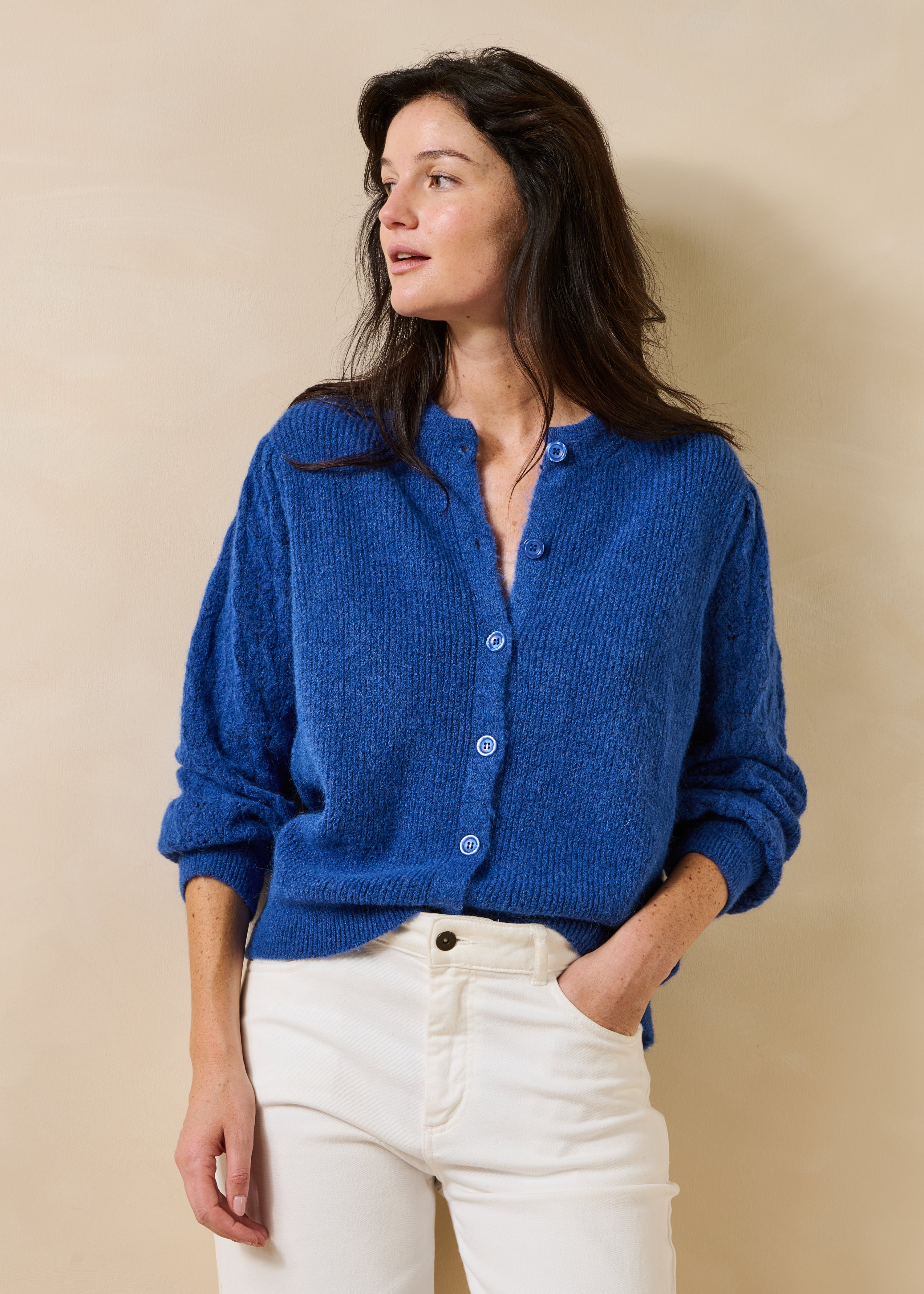 la-f-e-marabout-e-gadiri-strickjacke-saphirblau-alpaka image 1
