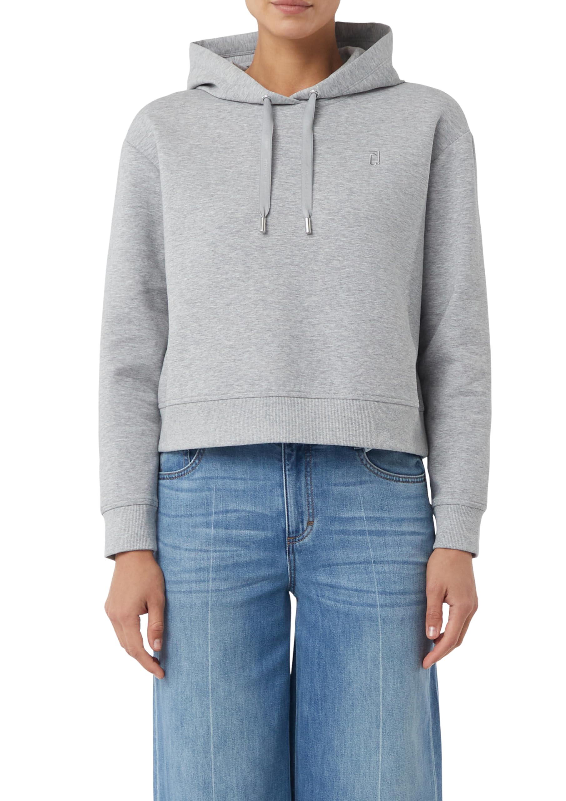 comma-verk-rztes-sweatshirt-kapuze-logo-stickerei-steingrau-44 image 1