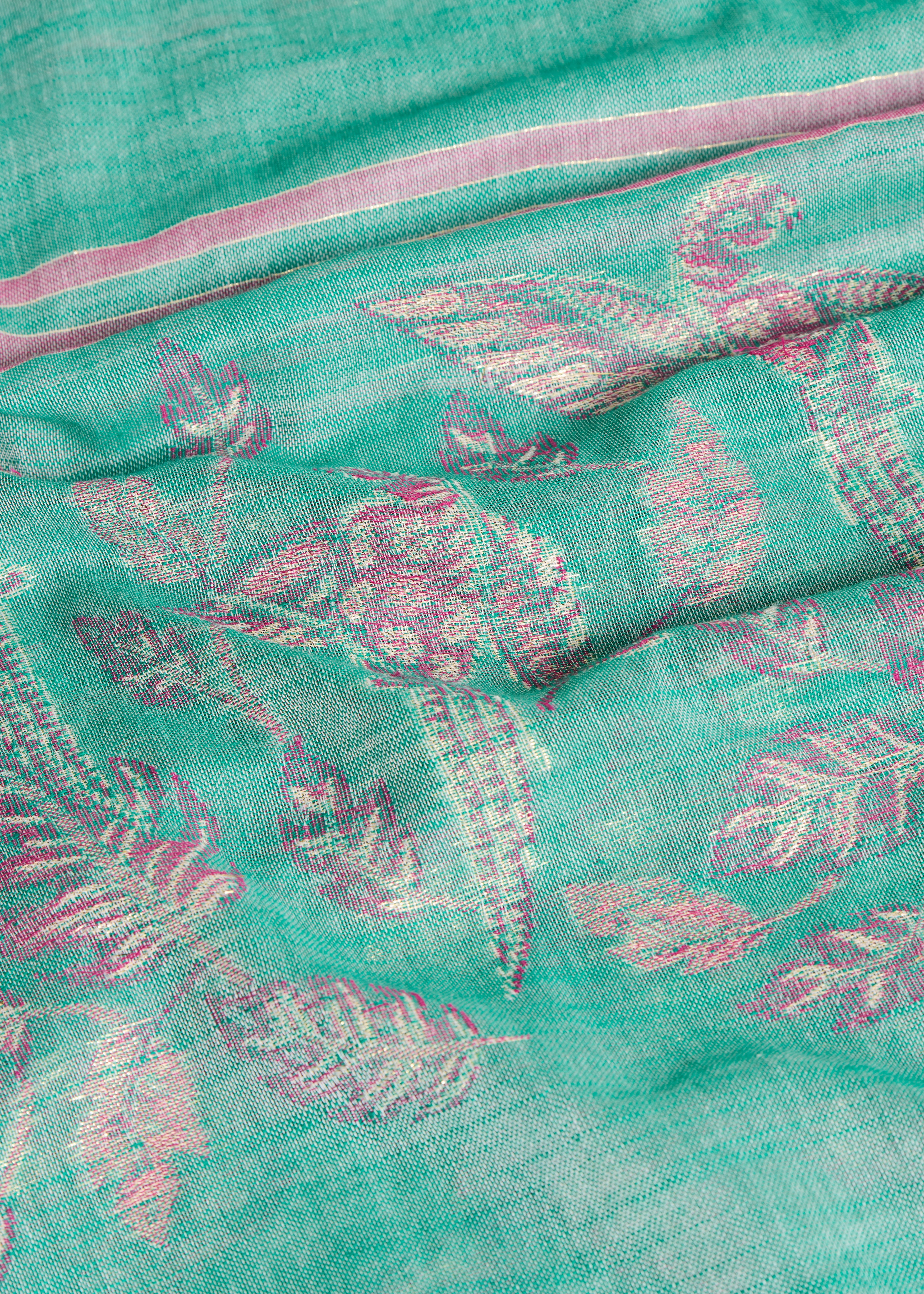 la-f-e-marabout-e-foulard-schal-gr-n-blattmuster image 2