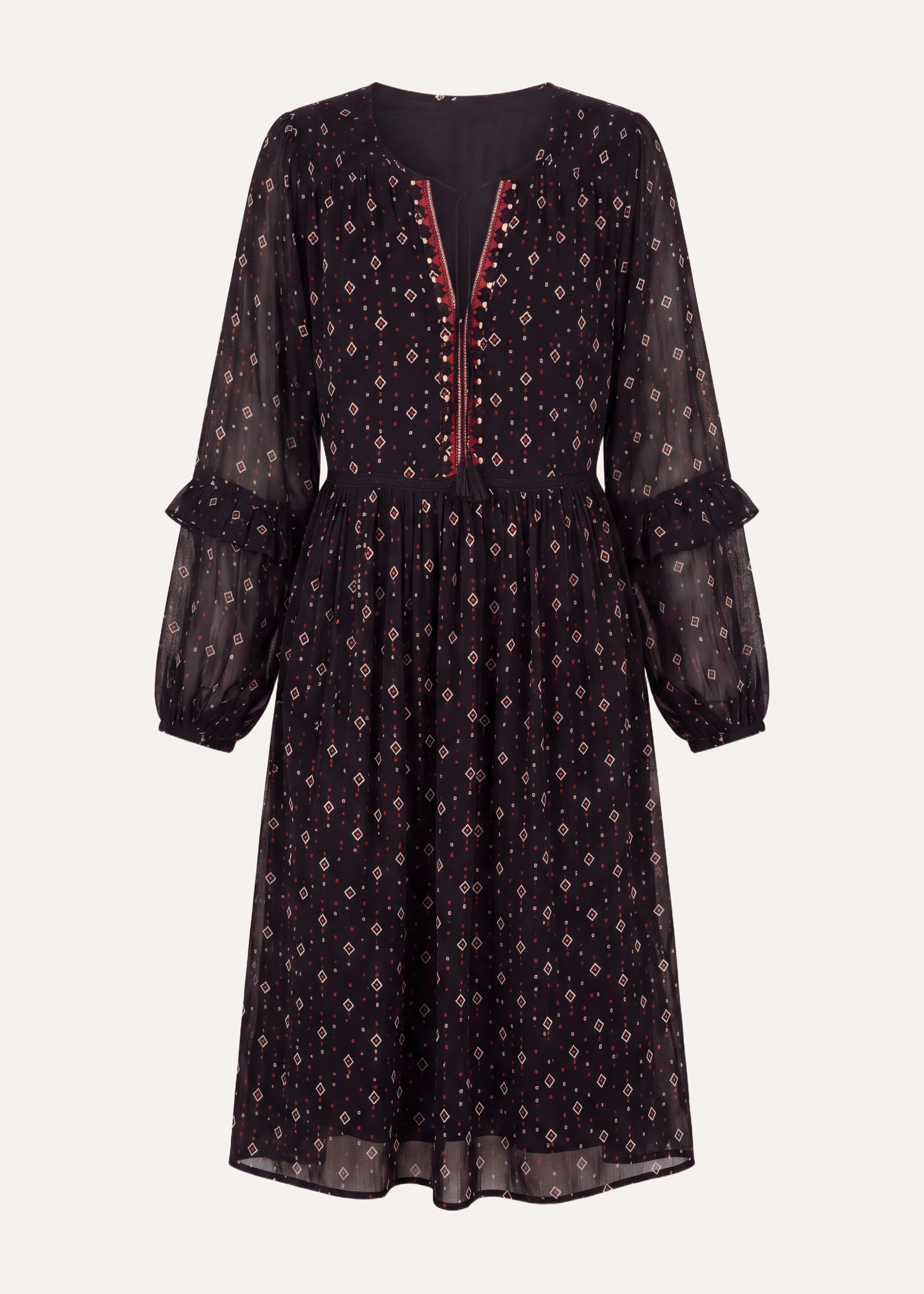 la-f-e-marabout-e-gumia-kleid-schwarz-boho-spitze-volant image 6