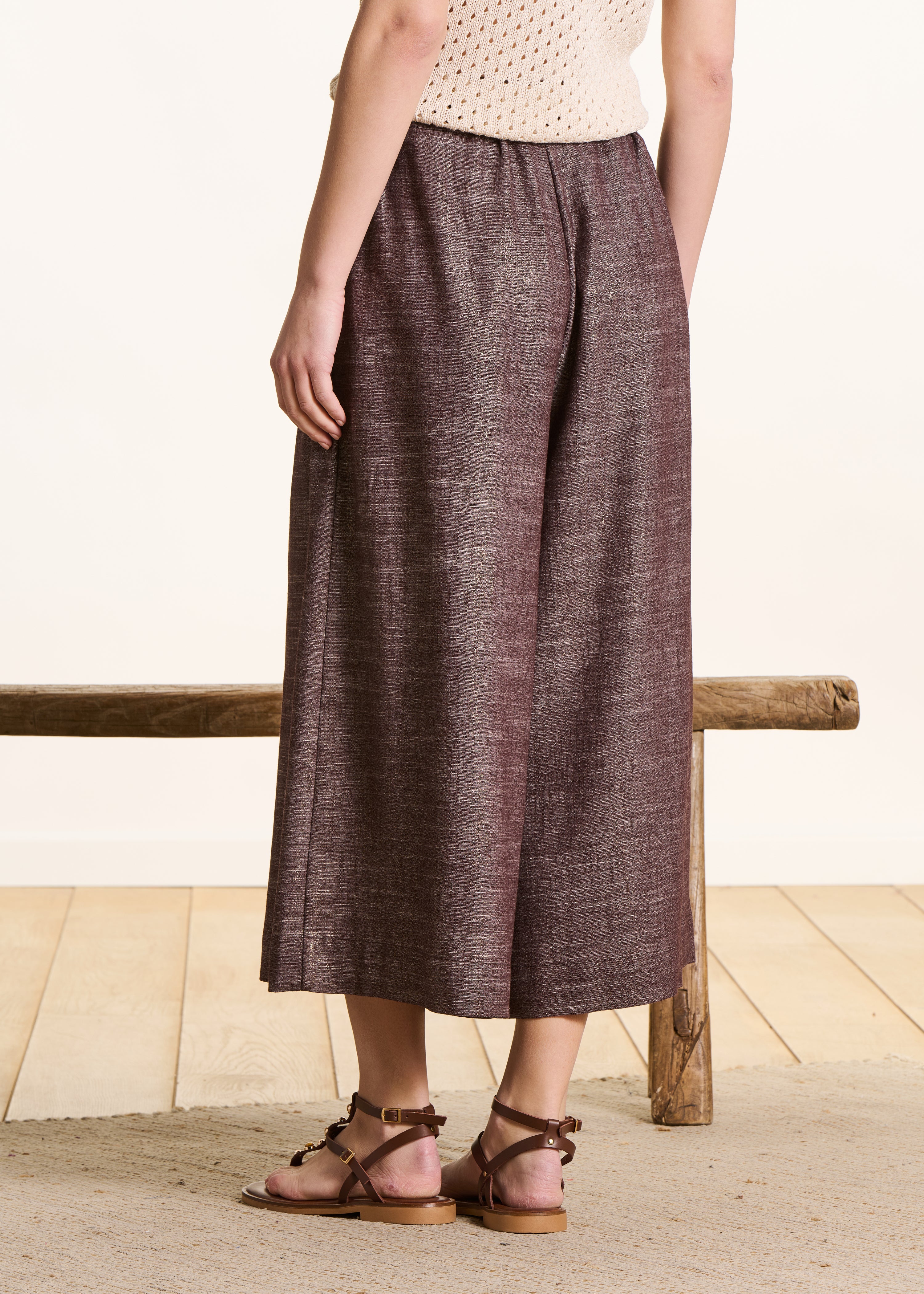 la-f-e-marabout-e-dactus-hose-braun-weit-7-8-high-waist image 3