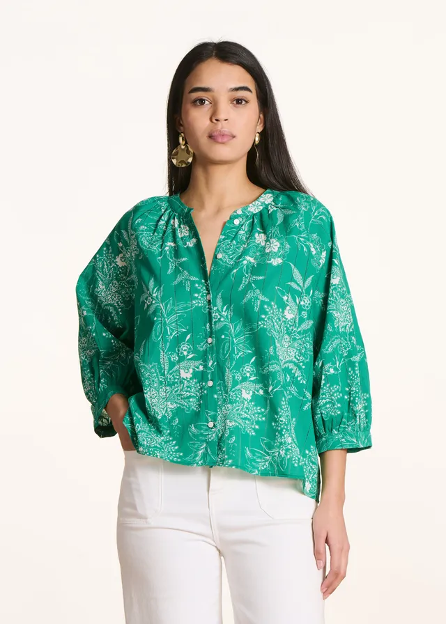 la-f-e-marabout-e-felvia-bluse-gr-n-floral-gr-38-bio-baumwolle image 1