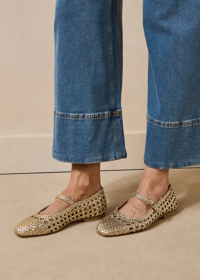 la-f-e-marabout-e-ballerinas-gold-leder-fatigue-gr-38 image 1