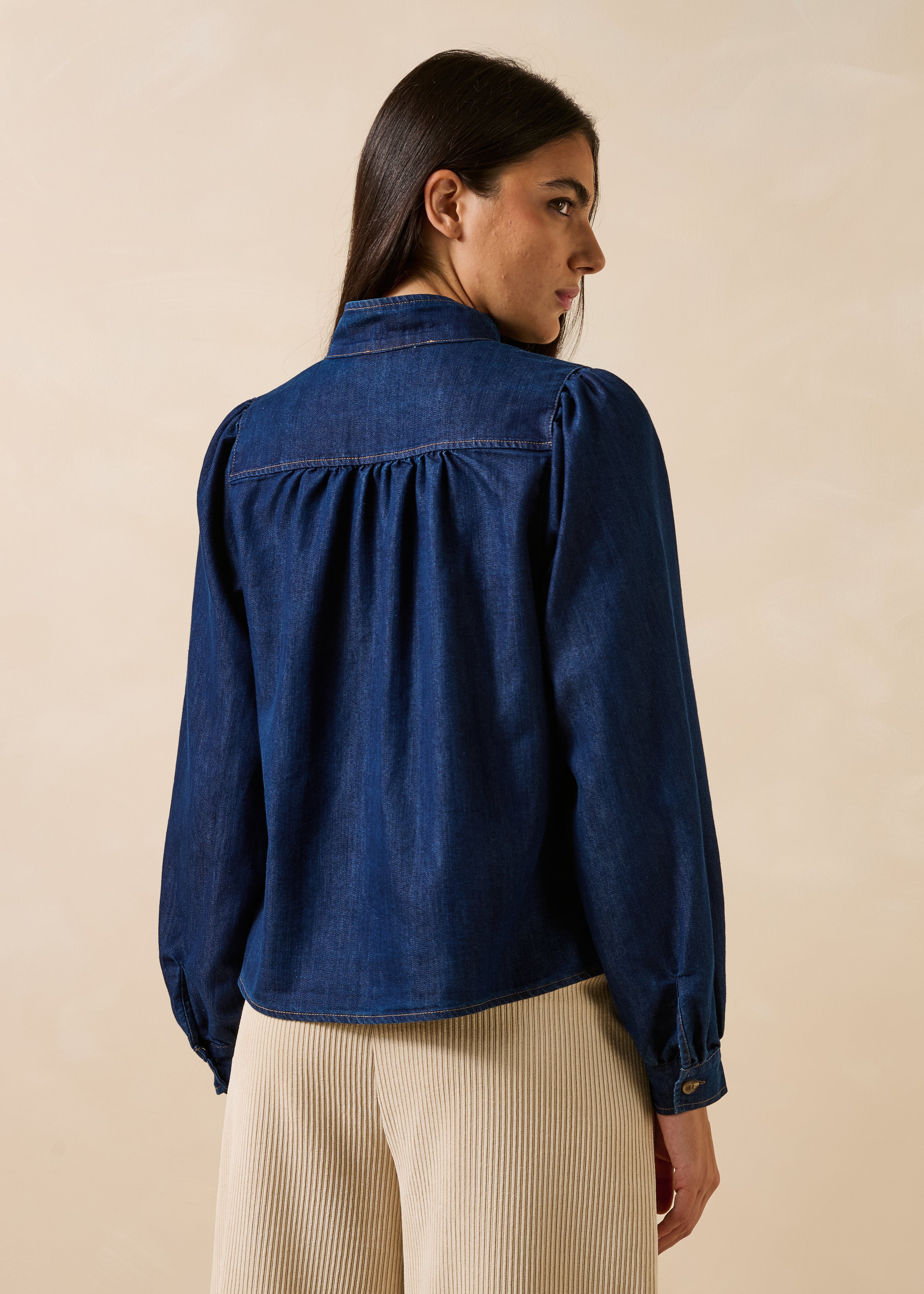 la-f-e-marabout-e-gaya-bluse-blau-denim-jeansbluse image 3