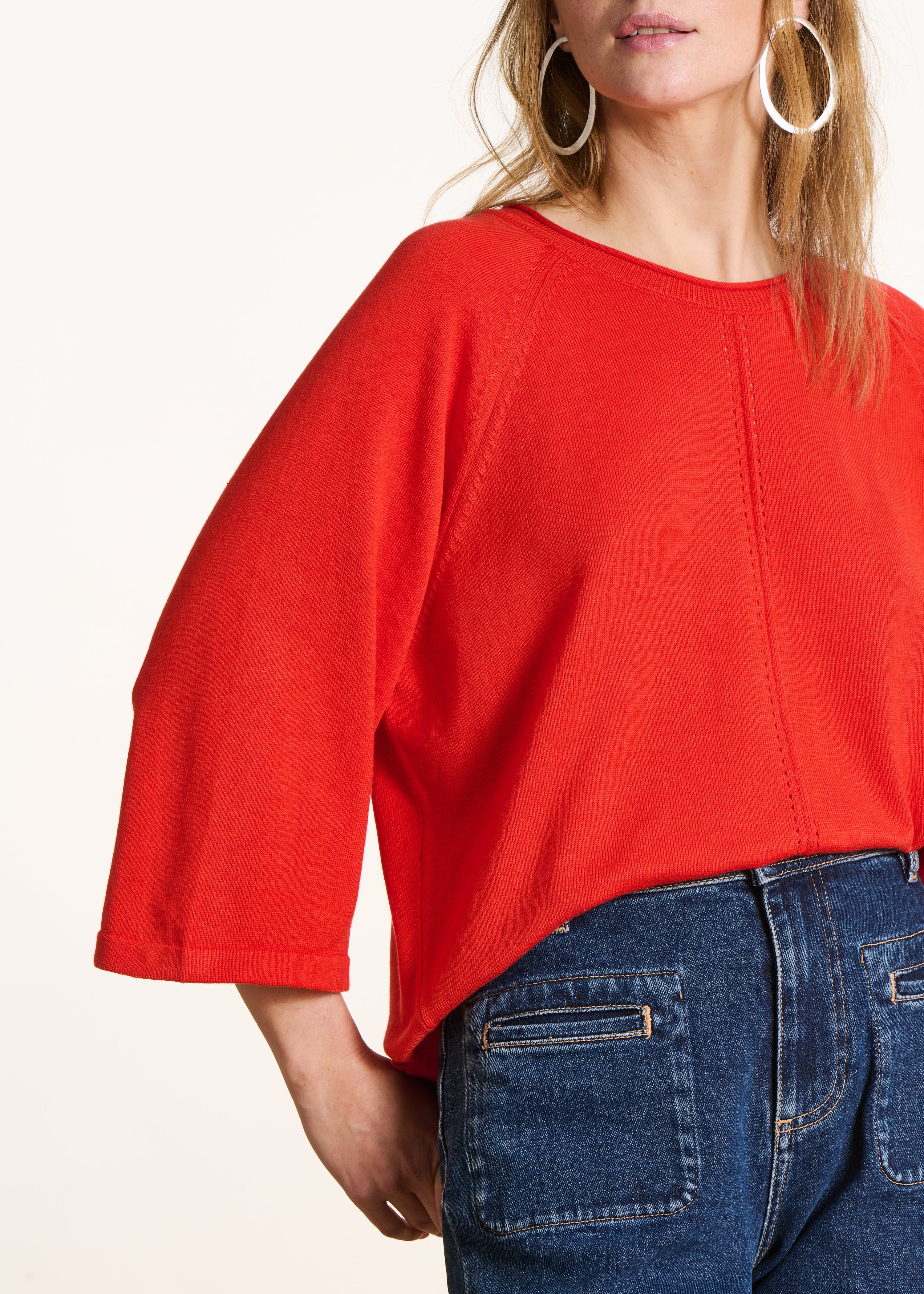 la-f-e-marabout-e-pullover-jaspe-rot-oversize-feinstrick image 5