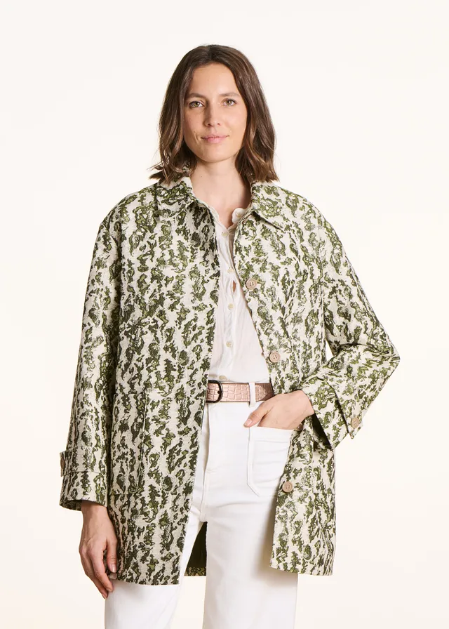 la-f-e-marabout-e-dovane-mantel-khaki-jacquard-3-4 image 1