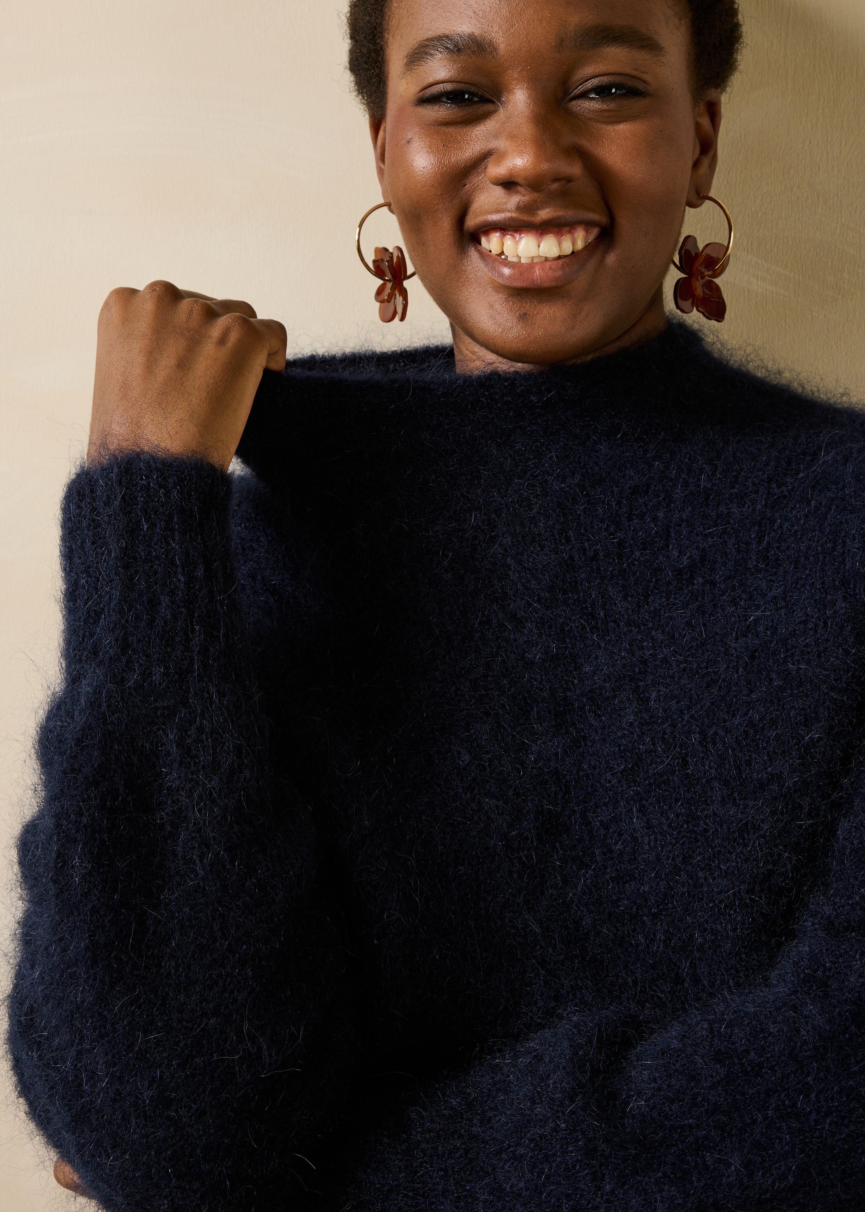 la-f-e-marabout-e-genesio-pullover-blau-mohair-kurz image 5