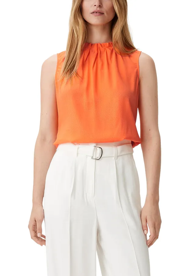 comma-viskosebluse-raffung-damen-orange-gr-38 image 1