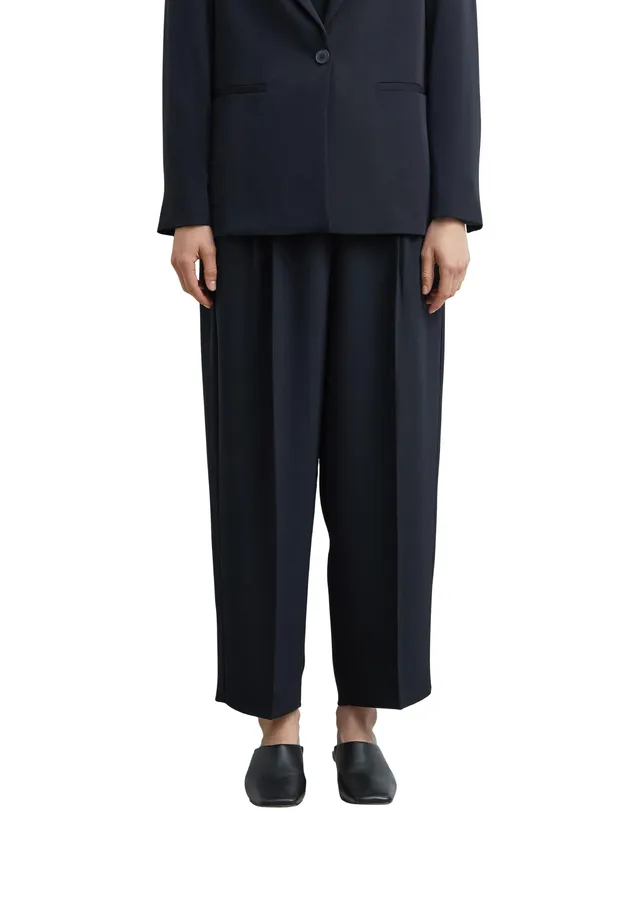 comma-bundfaltenhose-wide-leg-ankle-mid-rise-navy-gr-34 image 1