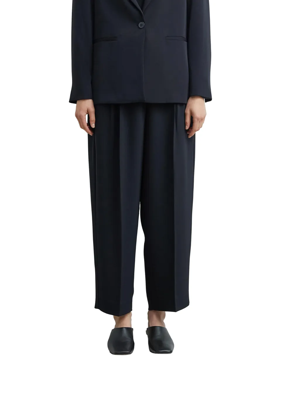 comma-bundfaltenhose-wide-leg-ankle-mid-rise-navy-gr-34 image 1