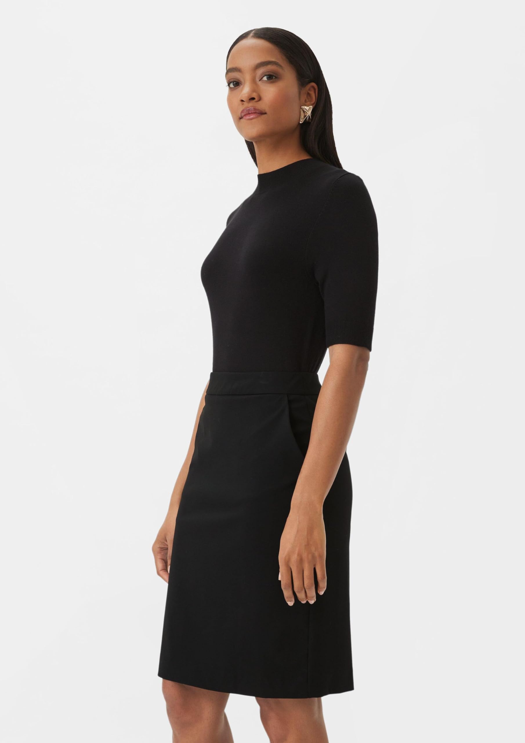 comma-rock-damen-midirock-navy-gr-34-mit-gehschlitz image 5