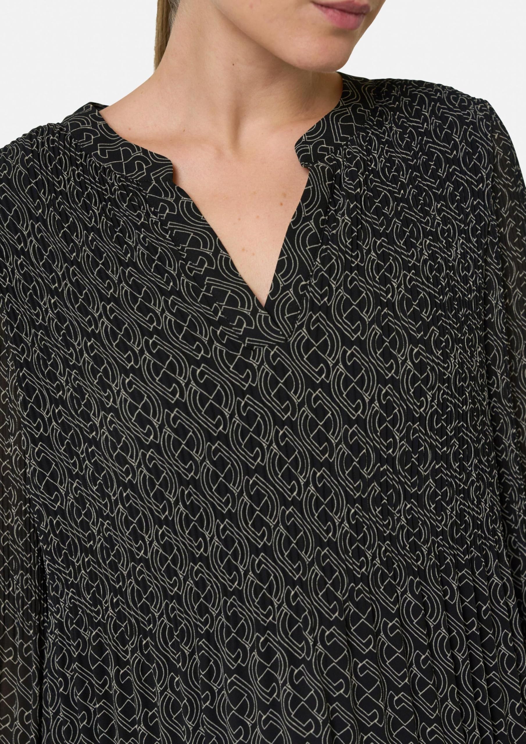 comma-bluse-damen-chiffon-logomuster-gr-46-plissee image 5