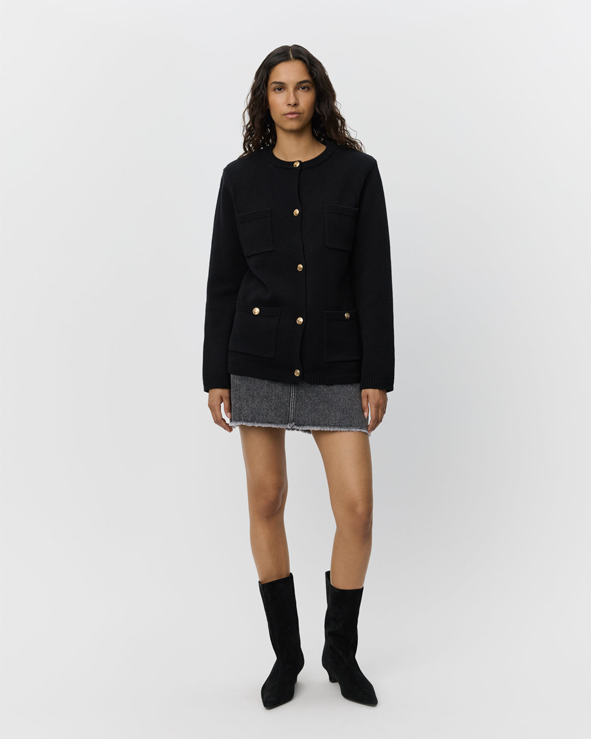sofie-schnoor-women-clairesw-cardigan-s253145-strickjacke-schwarz-baumwolle image 2