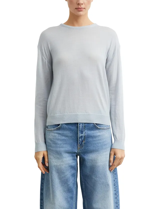 comma-knitwear-strickpullover-merinowolle-hellgrau-32 image 1
