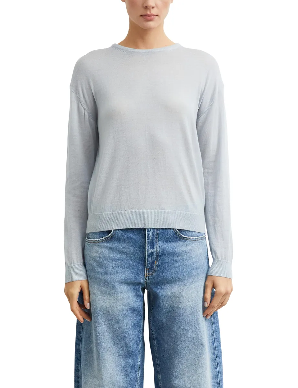 comma-knitwear-strickpullover-merinowolle-hellgrau-32 image 1