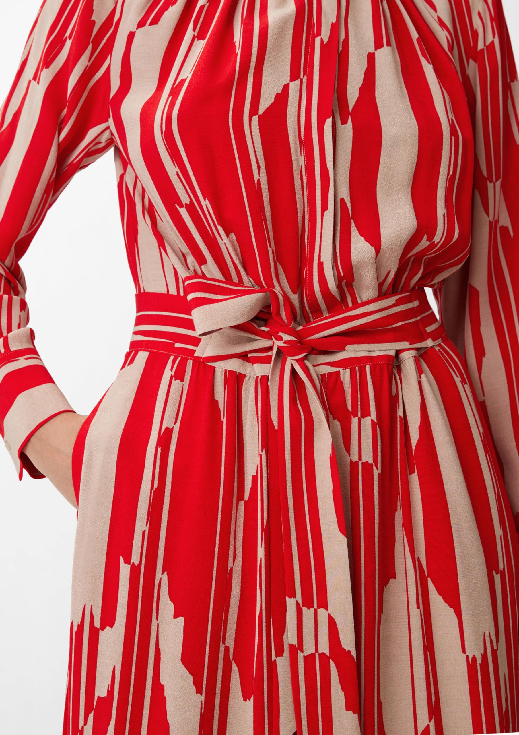 comma-maxikleid-damen-crepe-viskose-bindeg-rtel image 5