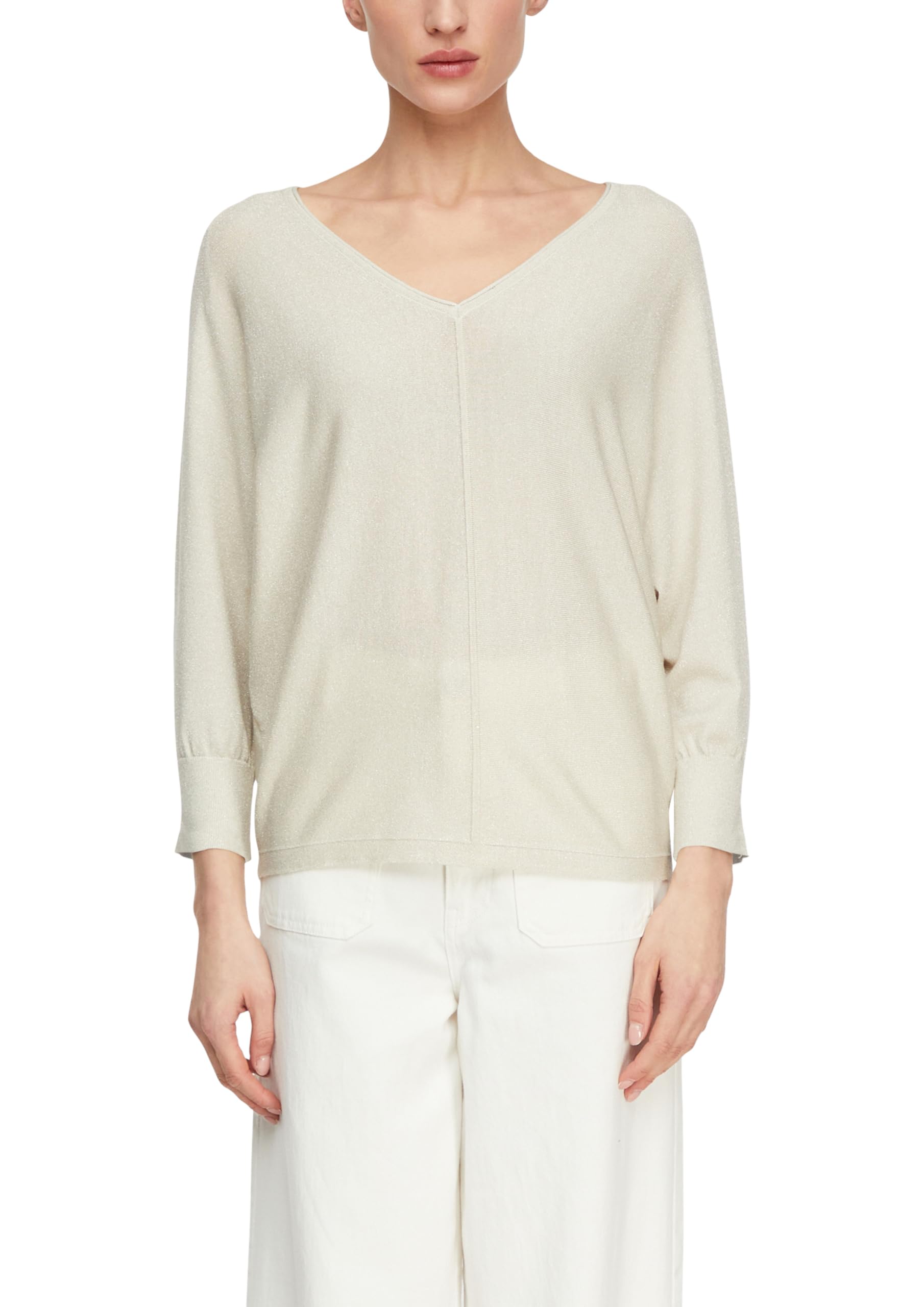 comma-knitwear-strickpullover-oversize-glitzer-gr-l-creme image 1