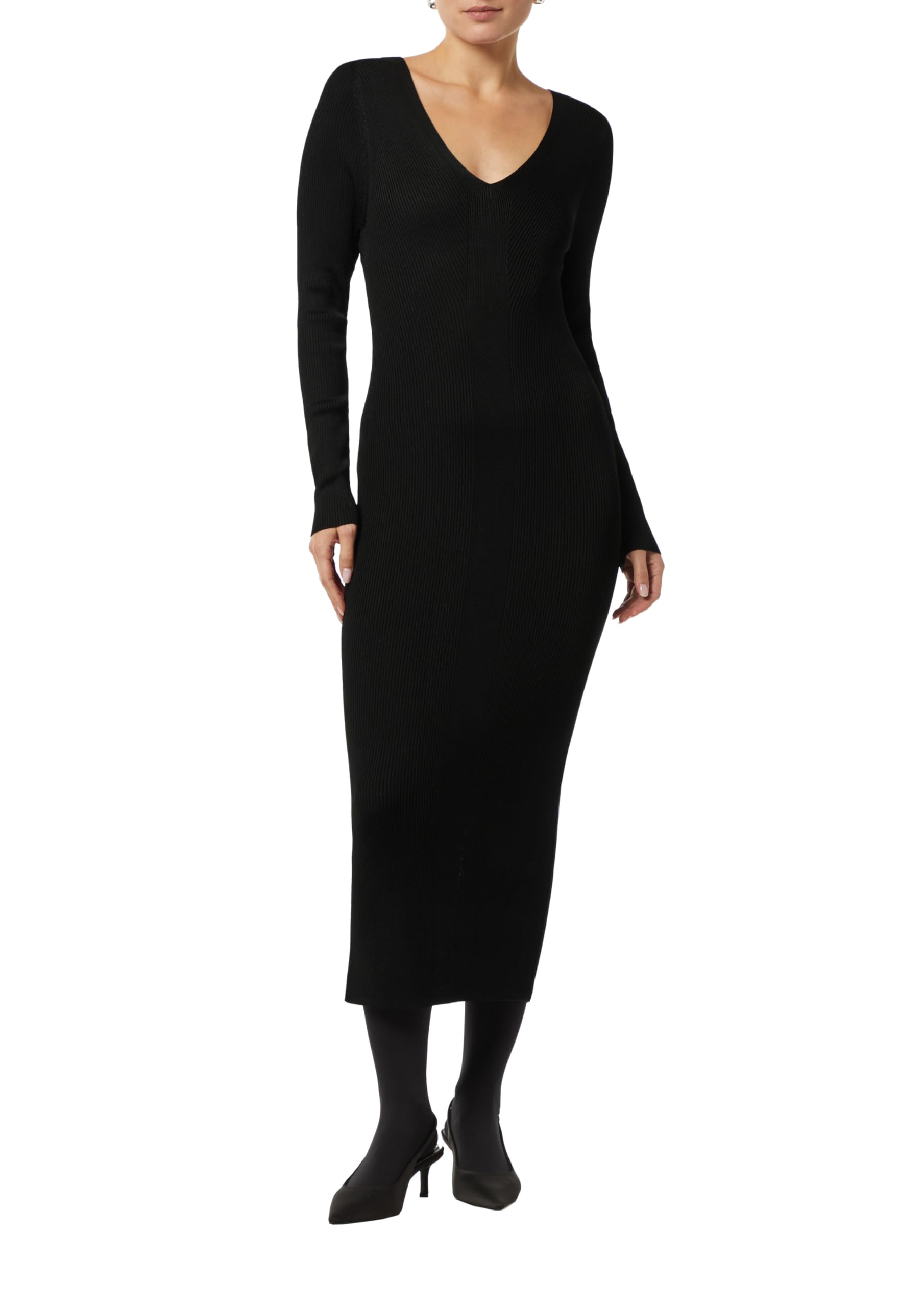 comma-slim-fit-kleid-v-ausschnitt-kleid-gr-44-schwarz image 8