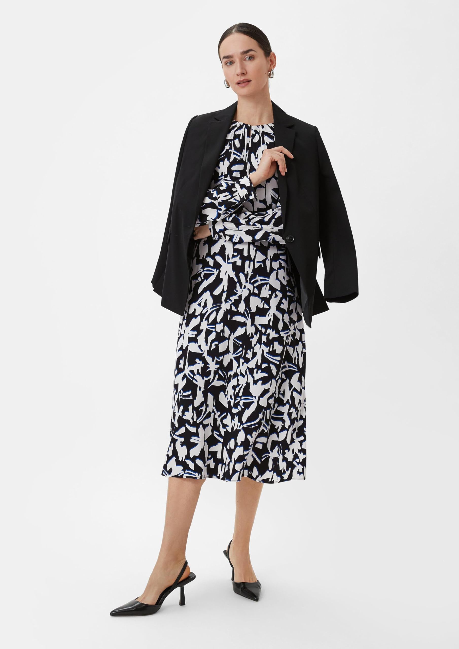comma-maxikleid-all-over-print-kleid-royalblau-mehrfarbig image 5