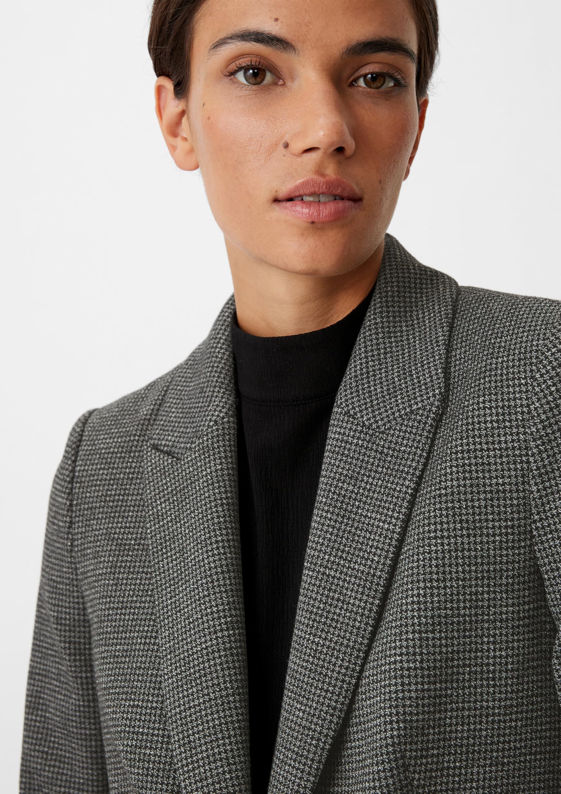 comma-blazer-pepita-muster-jacquard-damenblazer-gr-40-schwarz image 4