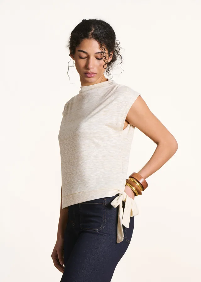 la-f-e-marabout-e-t-shirt-ecru-rmellos-jersey-glanz image 1