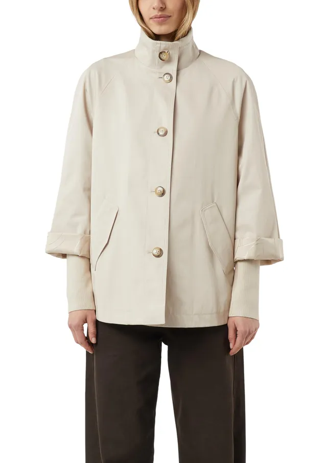 comma-cape-jacke-braun-stehkragen-relaxed-fit-rippb-ndchen image 1