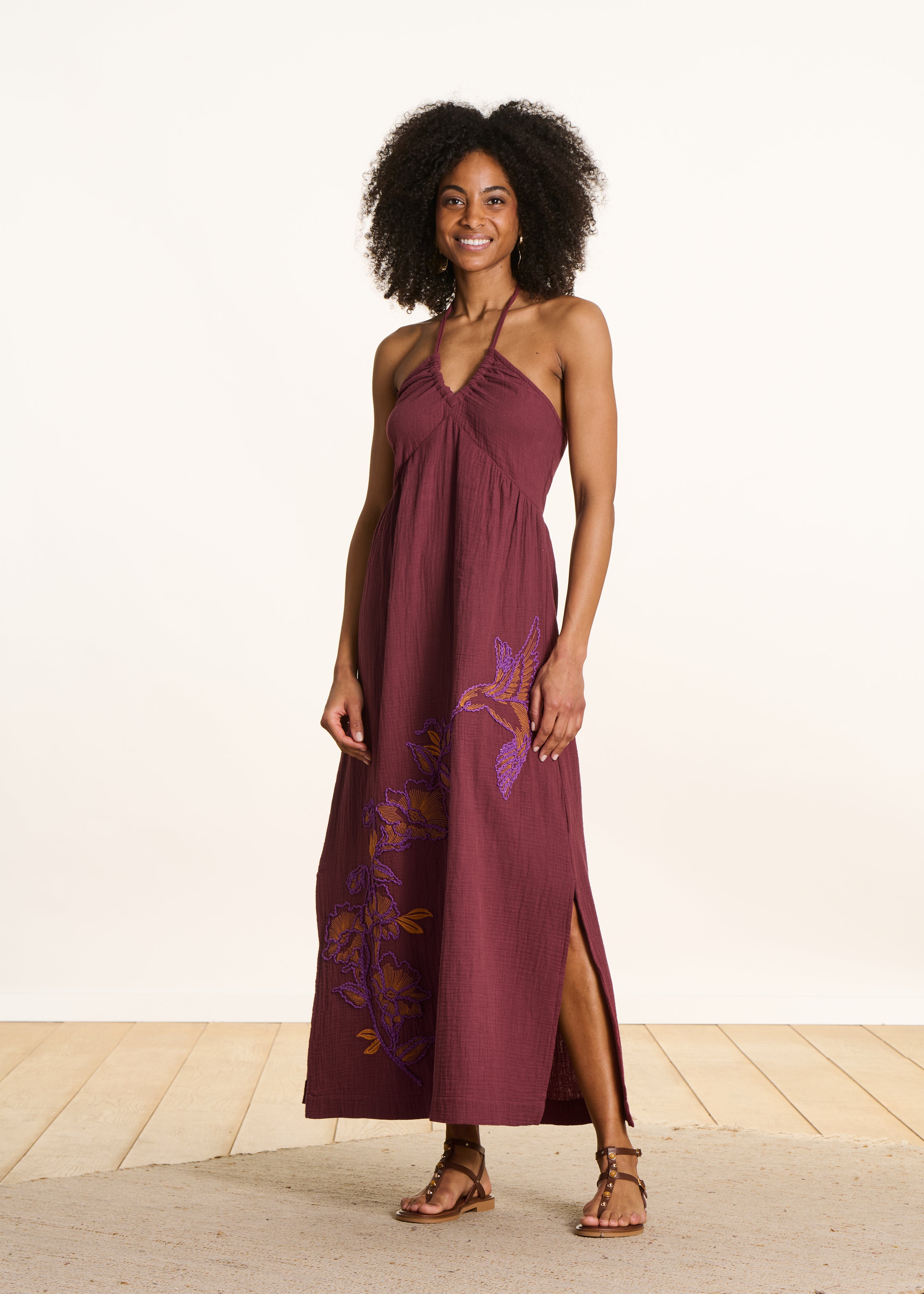 la-f-e-marabout-e-bustierkleid-mahogany-bio-baumwolle-lang image 2