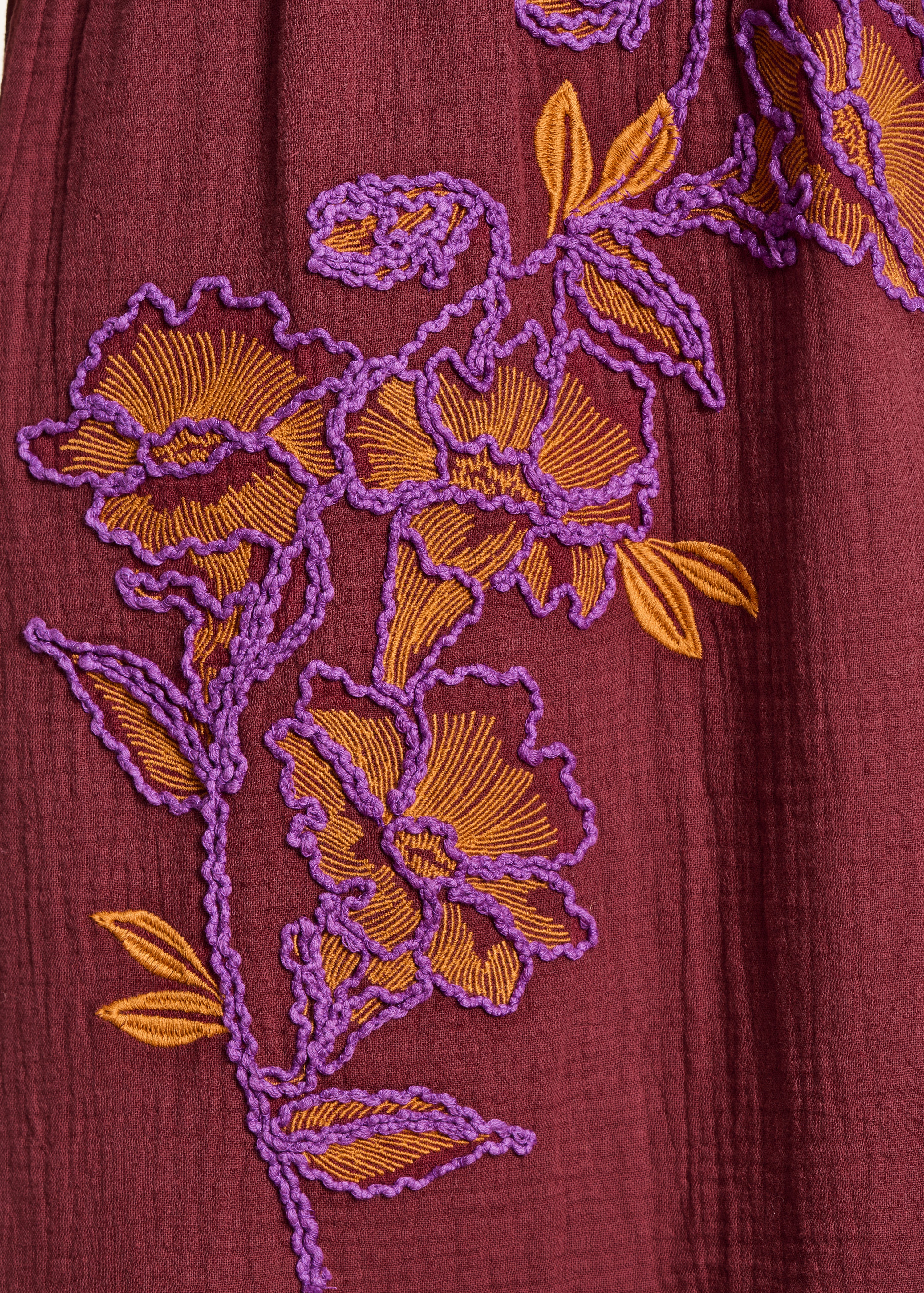 la-f-e-marabout-e-robe-braun-bio-baumwolle-damen-stickerei image 3