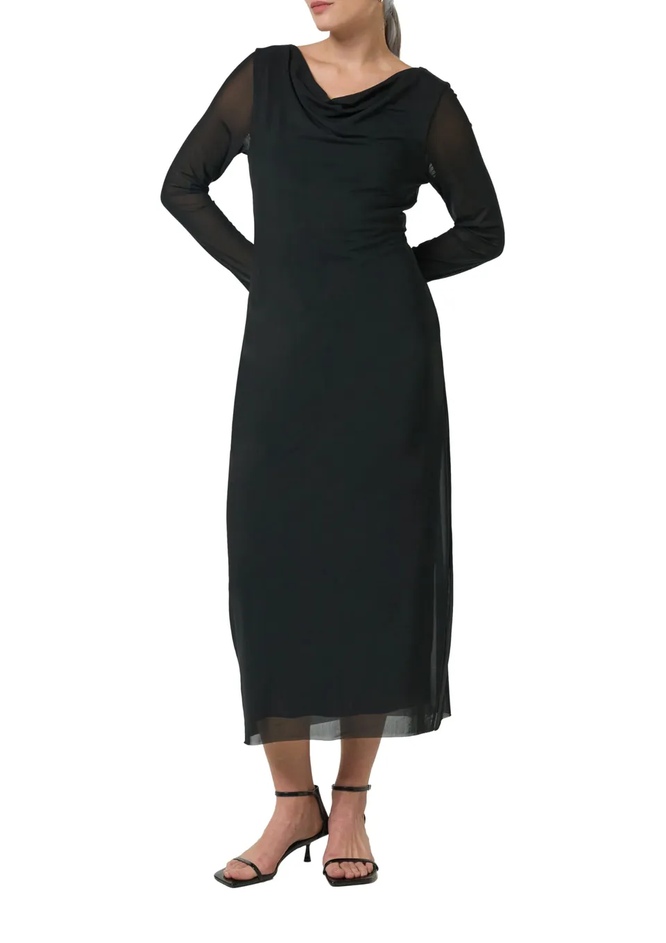 comma-2158110-kleid-mit-mesh-damenkleid-gr-40 image 1