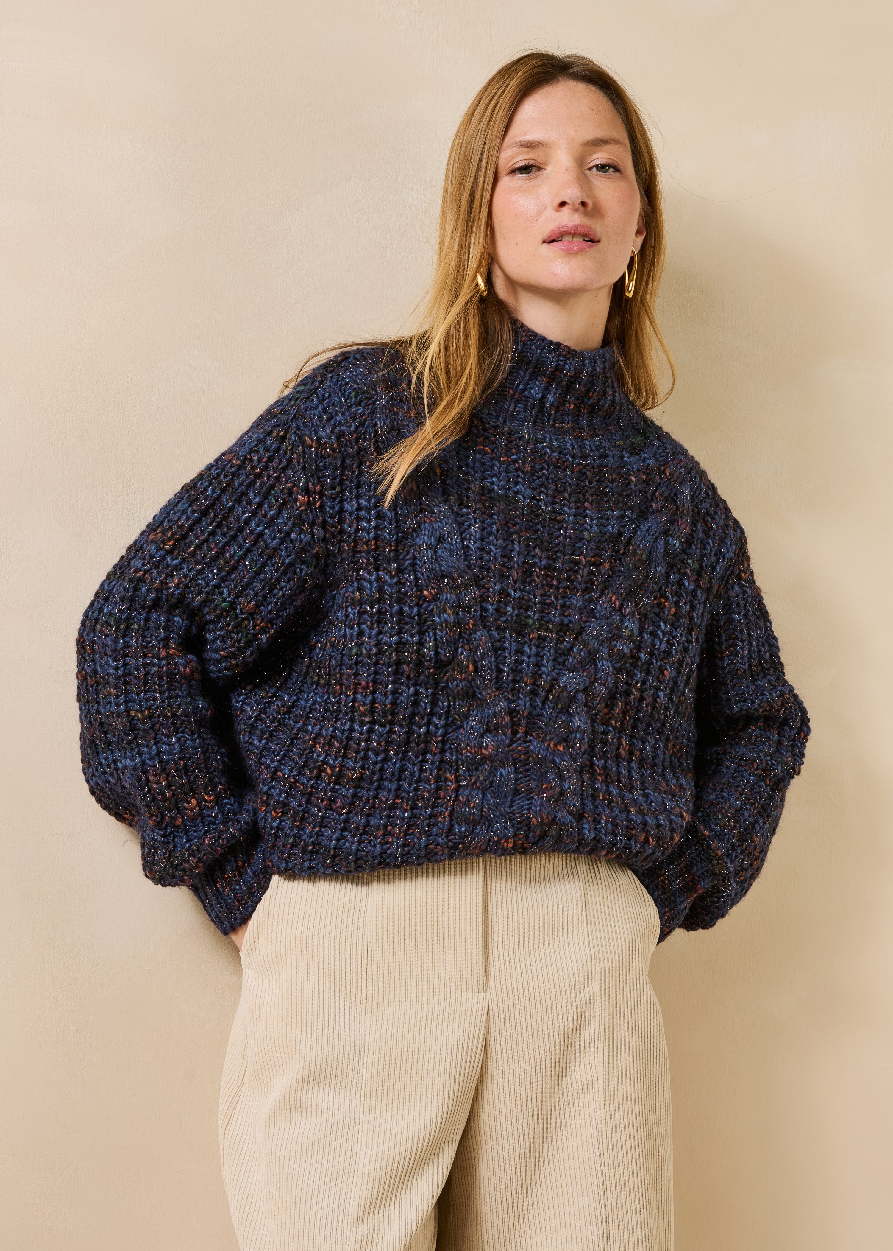 la-f-e-marabout-e-graf-pullover-denimblau-zopf-wolle image 1