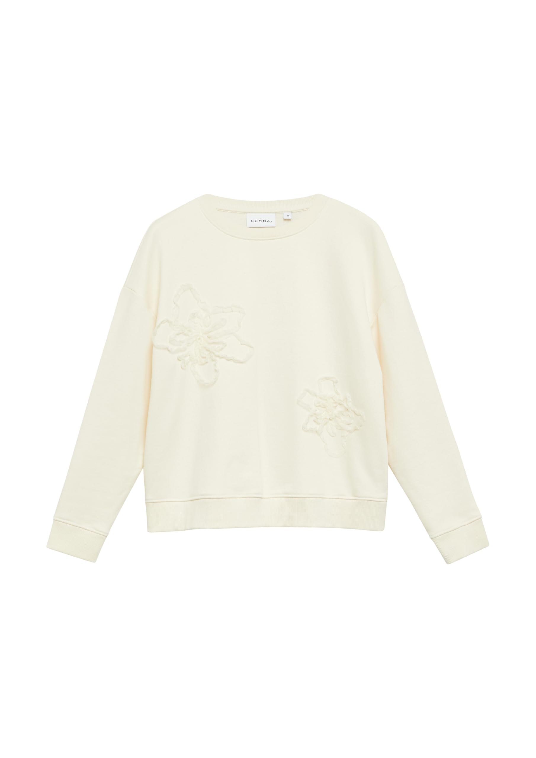 comma-sweatshirt-blumenapplikation-baumwolle-relaxed-fit image 3
