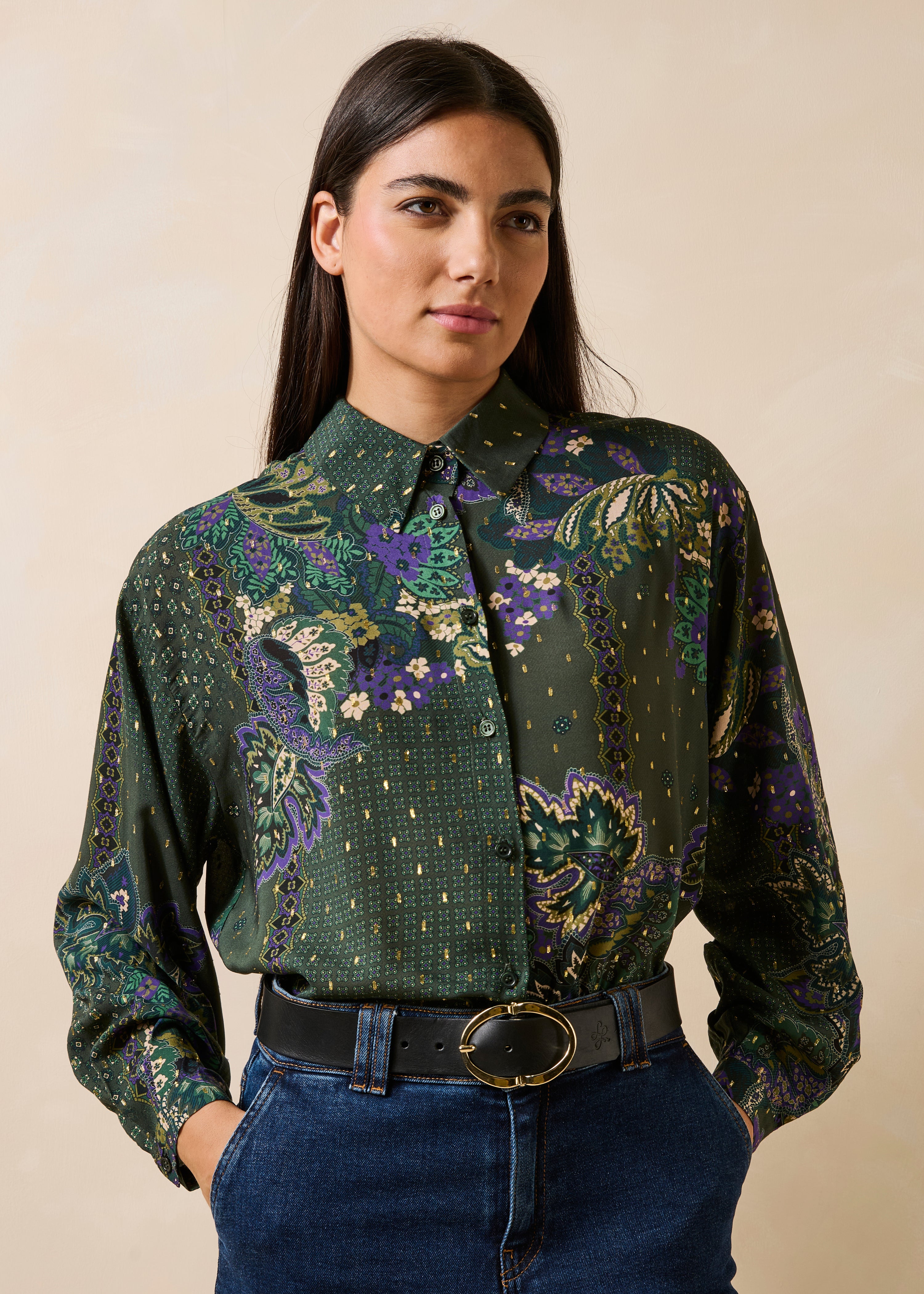 la-f-e-marabout-e-gallim-bluse-gr-n-ecovero-gold image 1