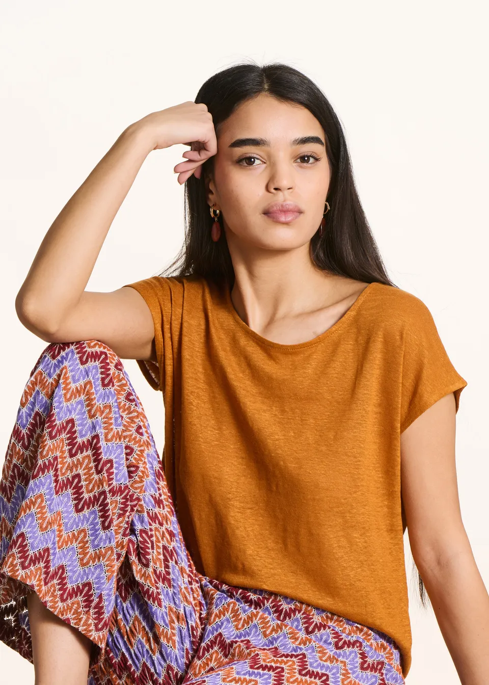 la-f-e-marabout-e-virano-t-shirt-ocker-jersey-leinen image 1