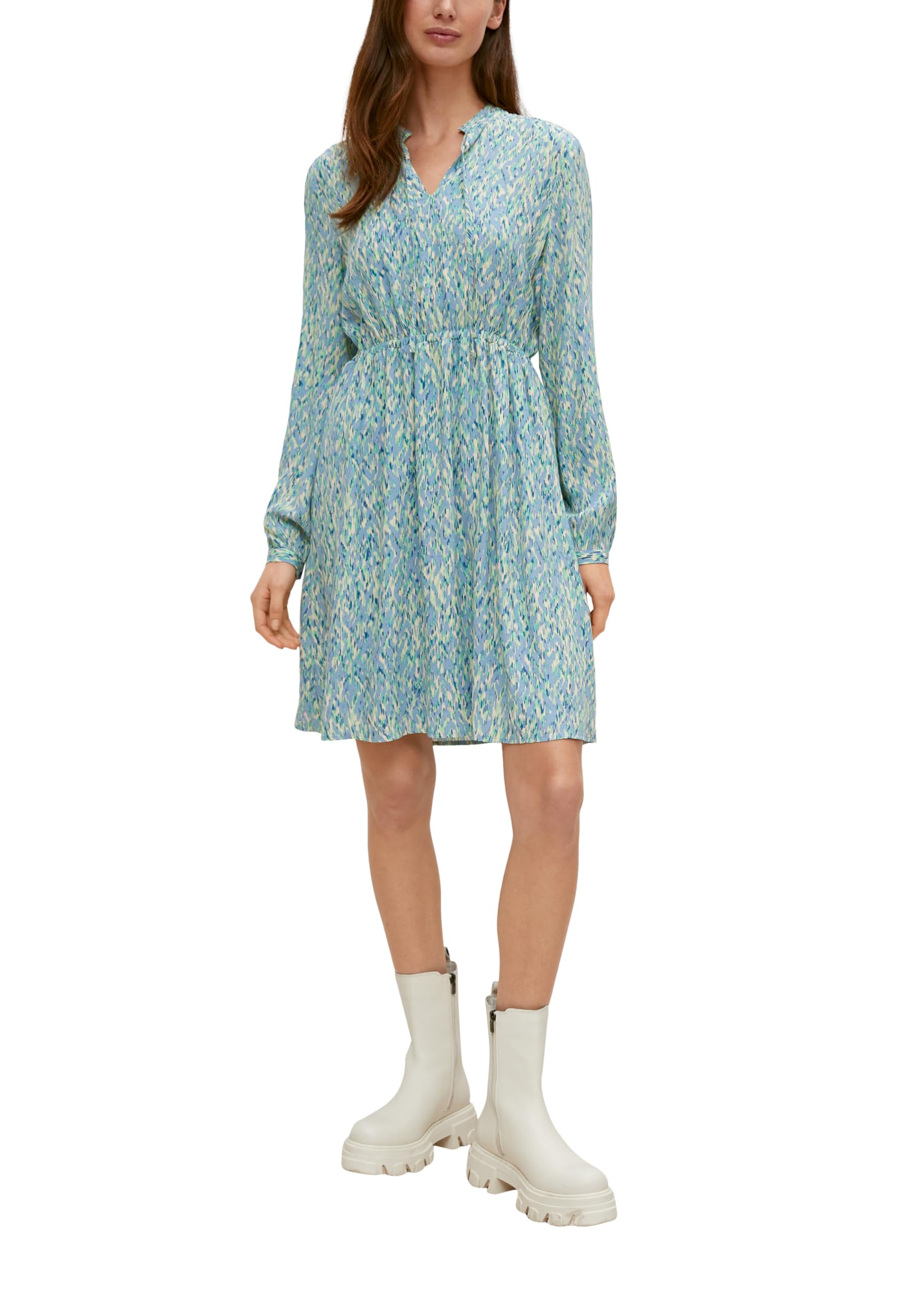 comma-dresses-cr-pe-kleid-aus-viskose-kleid-blau image 1