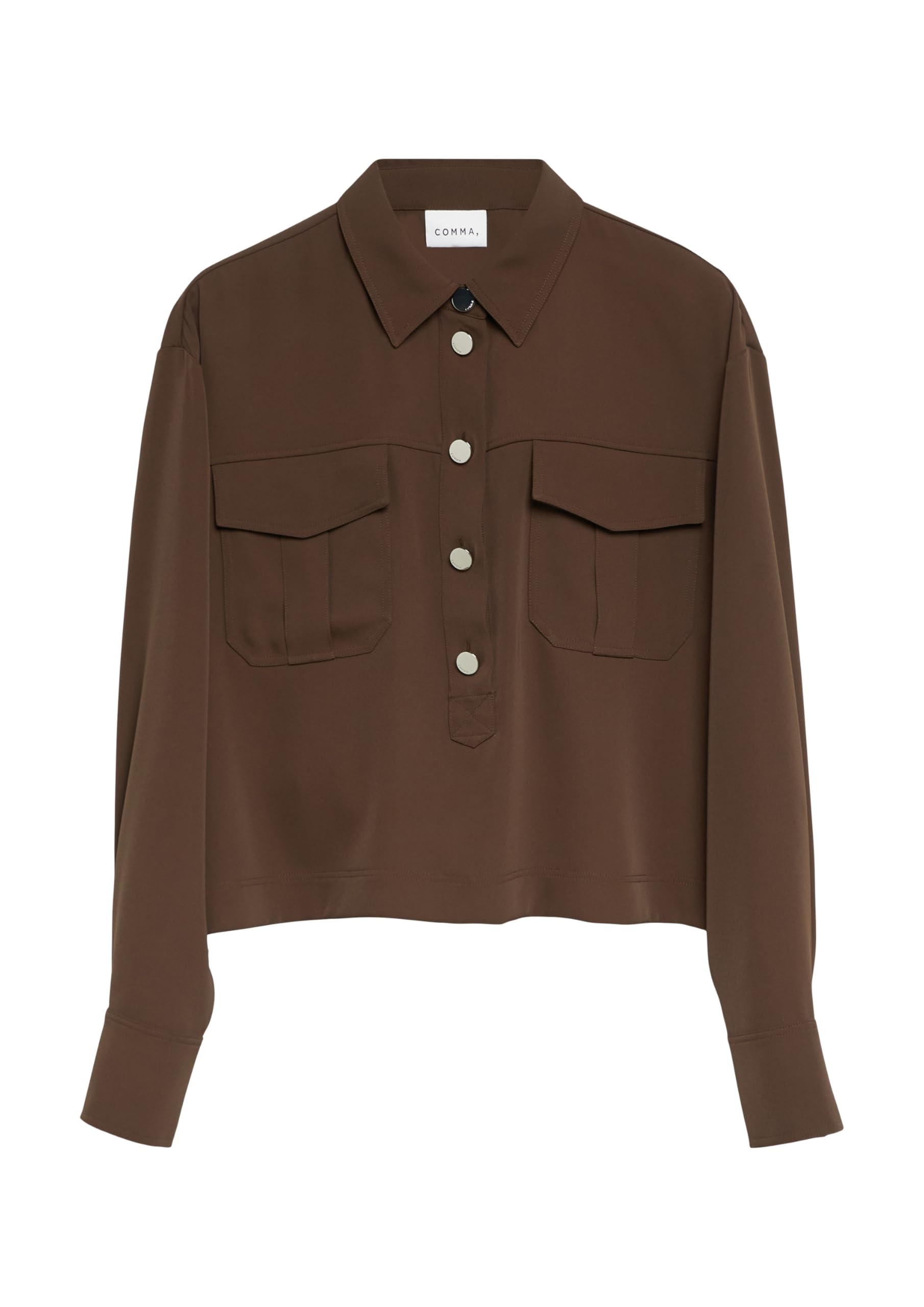 comma-bluse-hemdkragen-brusttaschen-knopfleiste-creme image 3