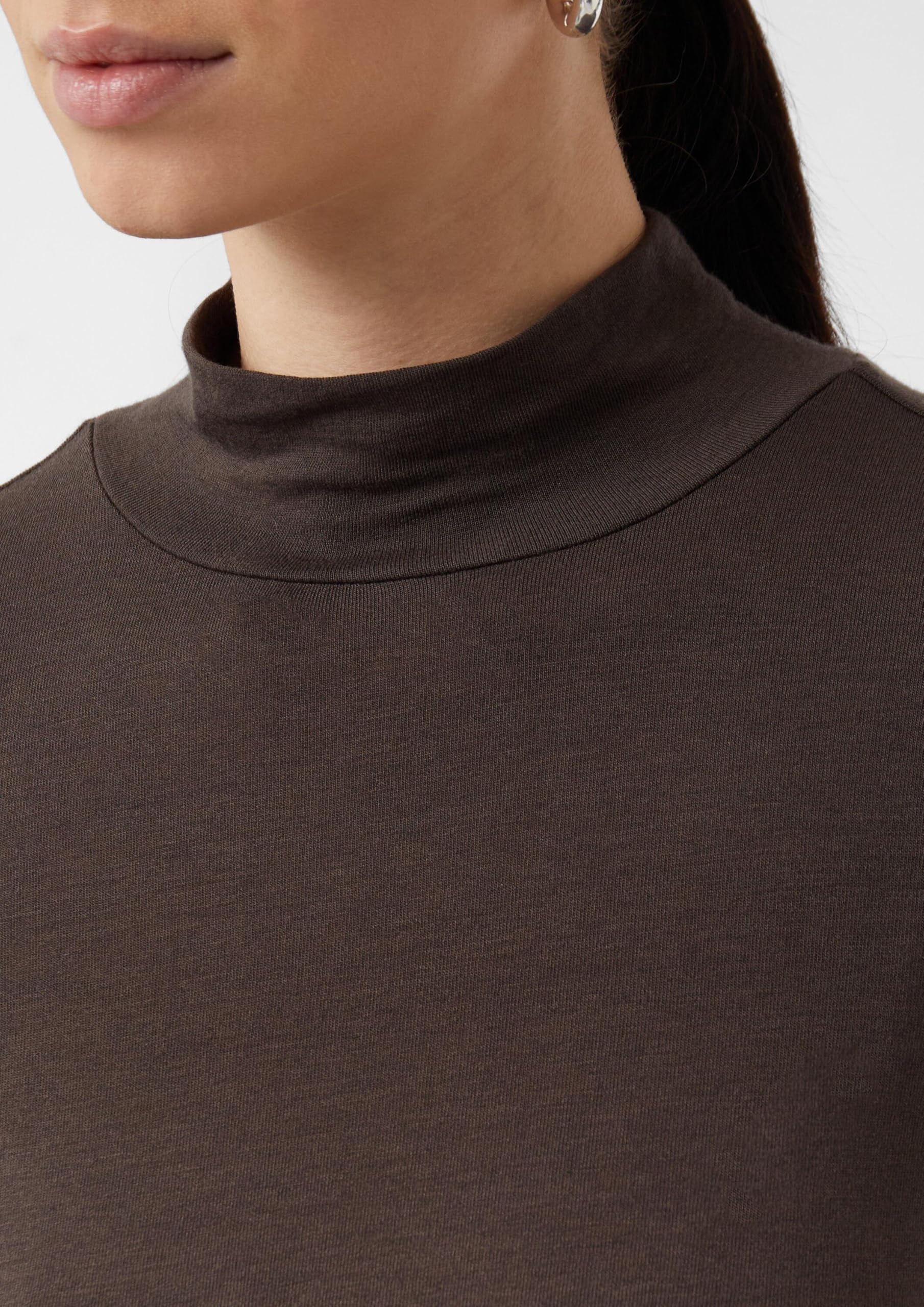 comma-tops-semitransparentes-shirt-stehkragen-top image 4