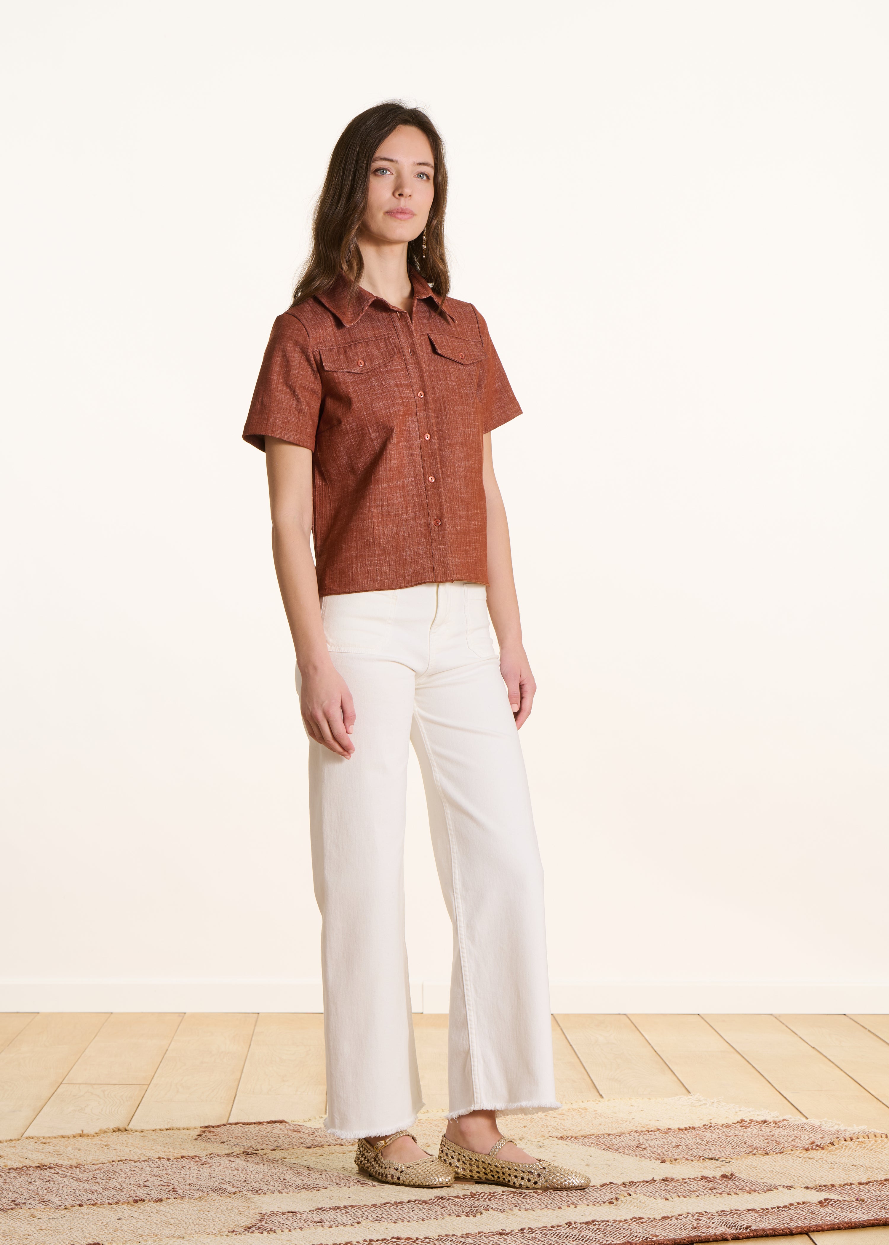 la-f-e-marabout-e-chemises-denimhemd-terracotta-kurzarm image 2