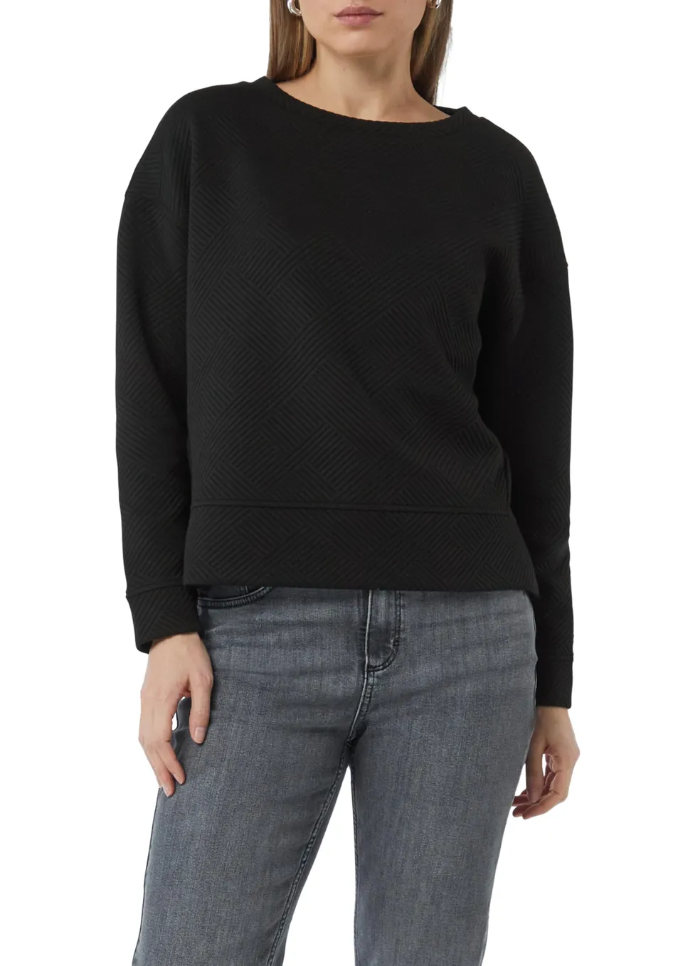 comma-sweatshirt-damen-musterstruktur-gr-38-fein image 1