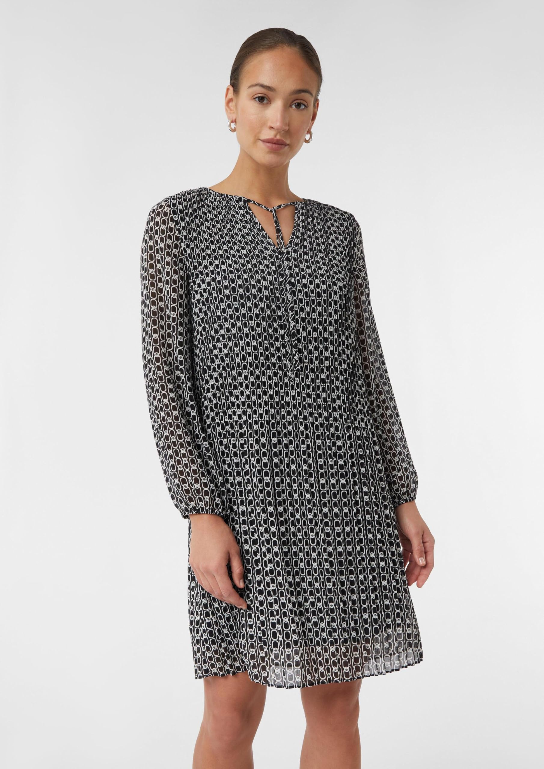 comma-dresses-chiffonkleid-plissee-print-midi-schwarz image 6