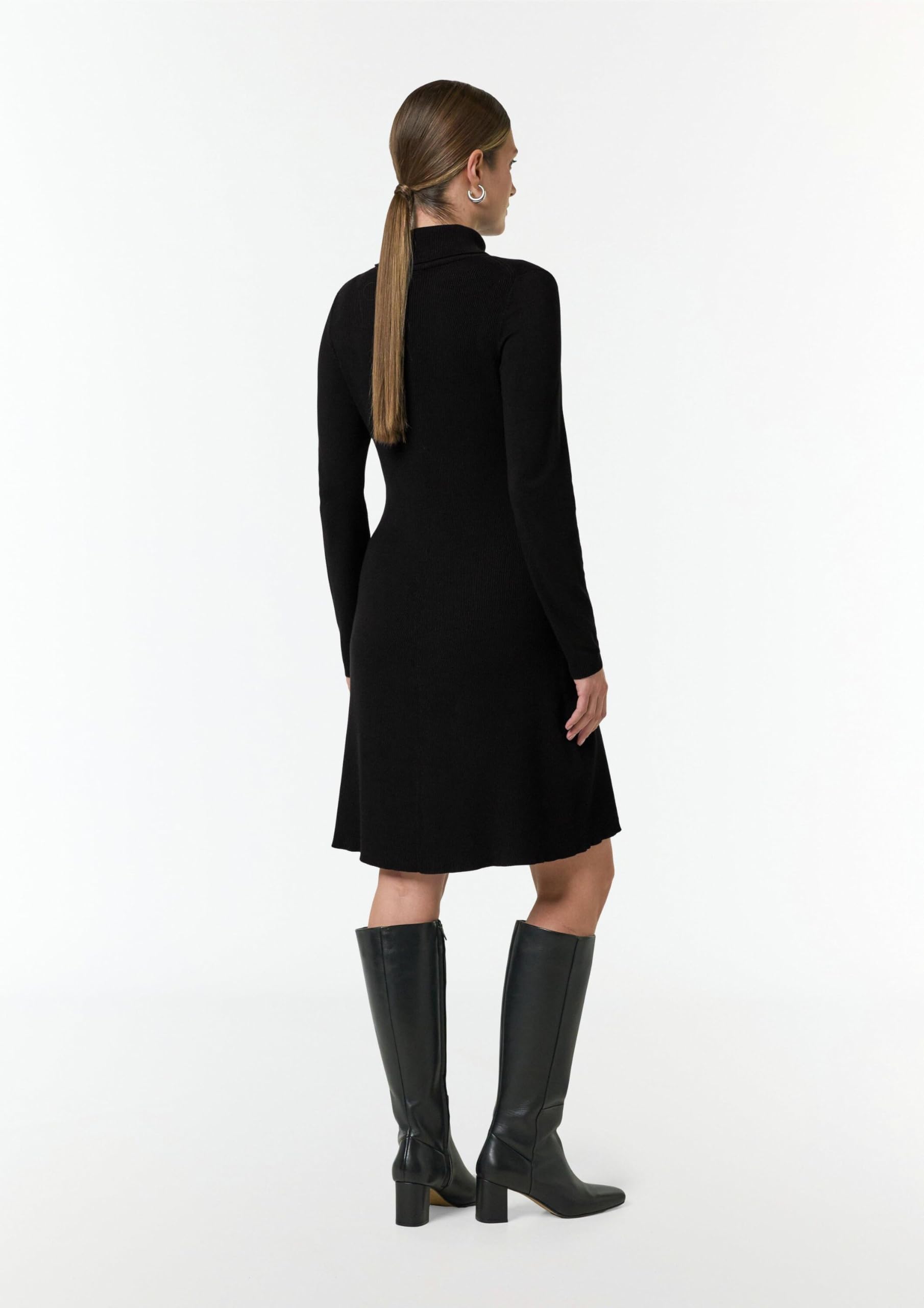 comma-rippstrickkleid-kleid-schwarz-gr-38-turtleneck-kurz image 7