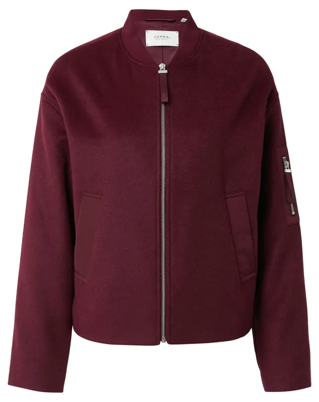 comma-blouson-jacke-wollmix-m-bordeaux-kapuze image 1