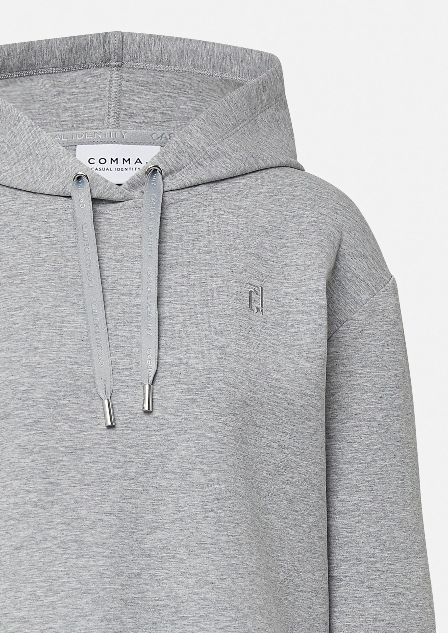 comma-verk-rztes-sweatshirt-kapuze-logo-stickerei-steingrau-44 image 6