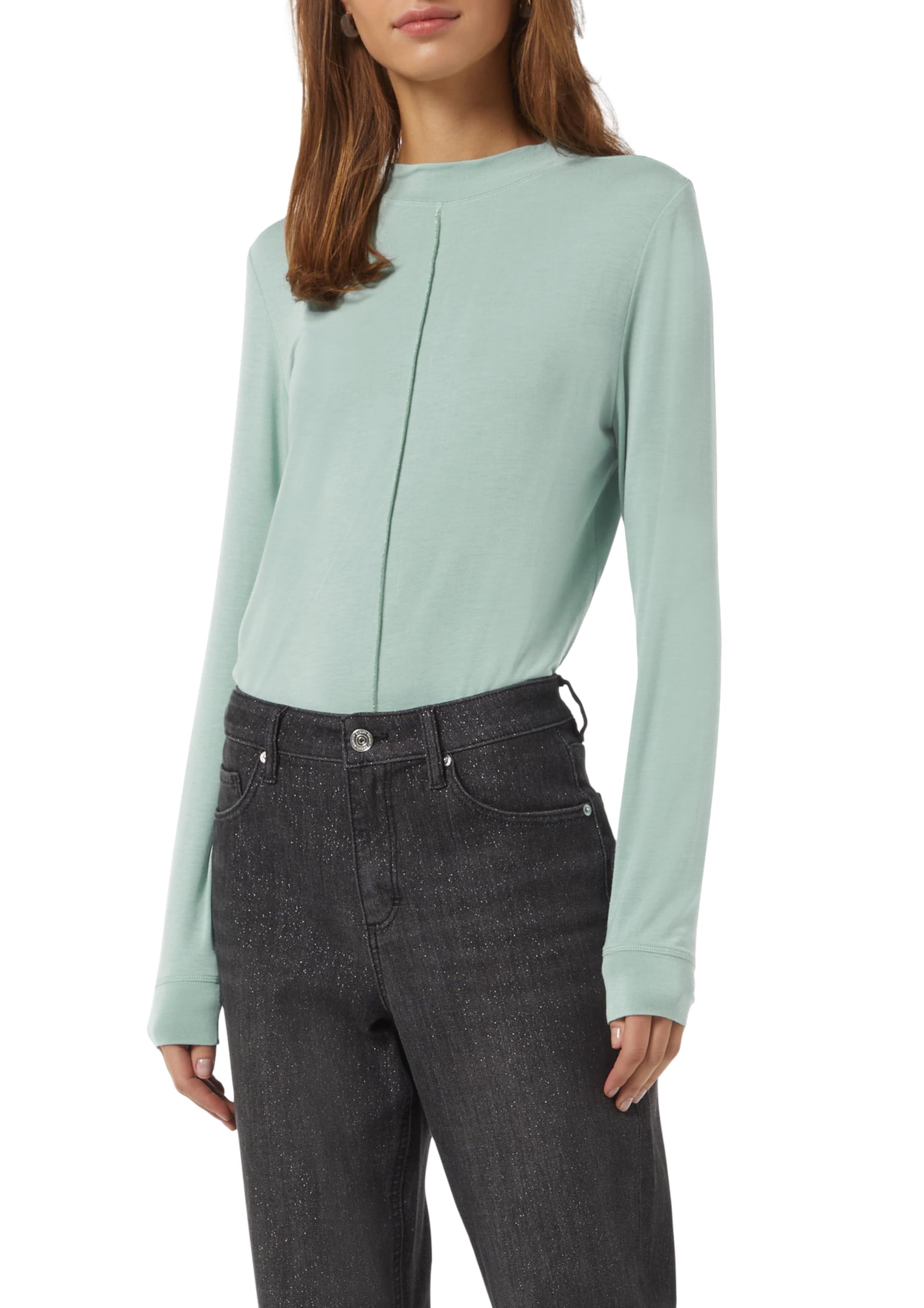 comma-langarmshirt-modal-damen-wei-mit-nahtdetail image 1