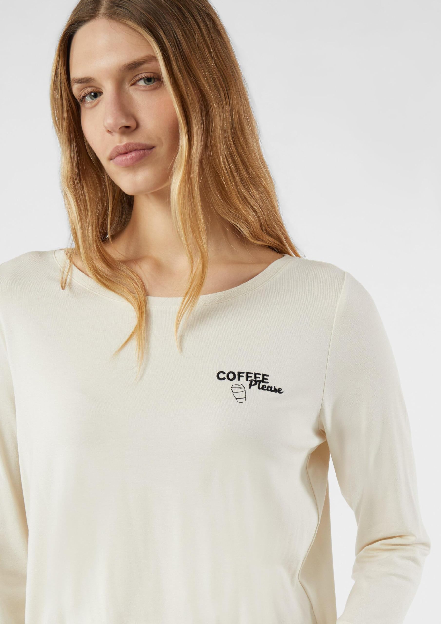 comma-tops-jersey-t-shirt-3-4-arm-gr-36-creme-frontprint image 3