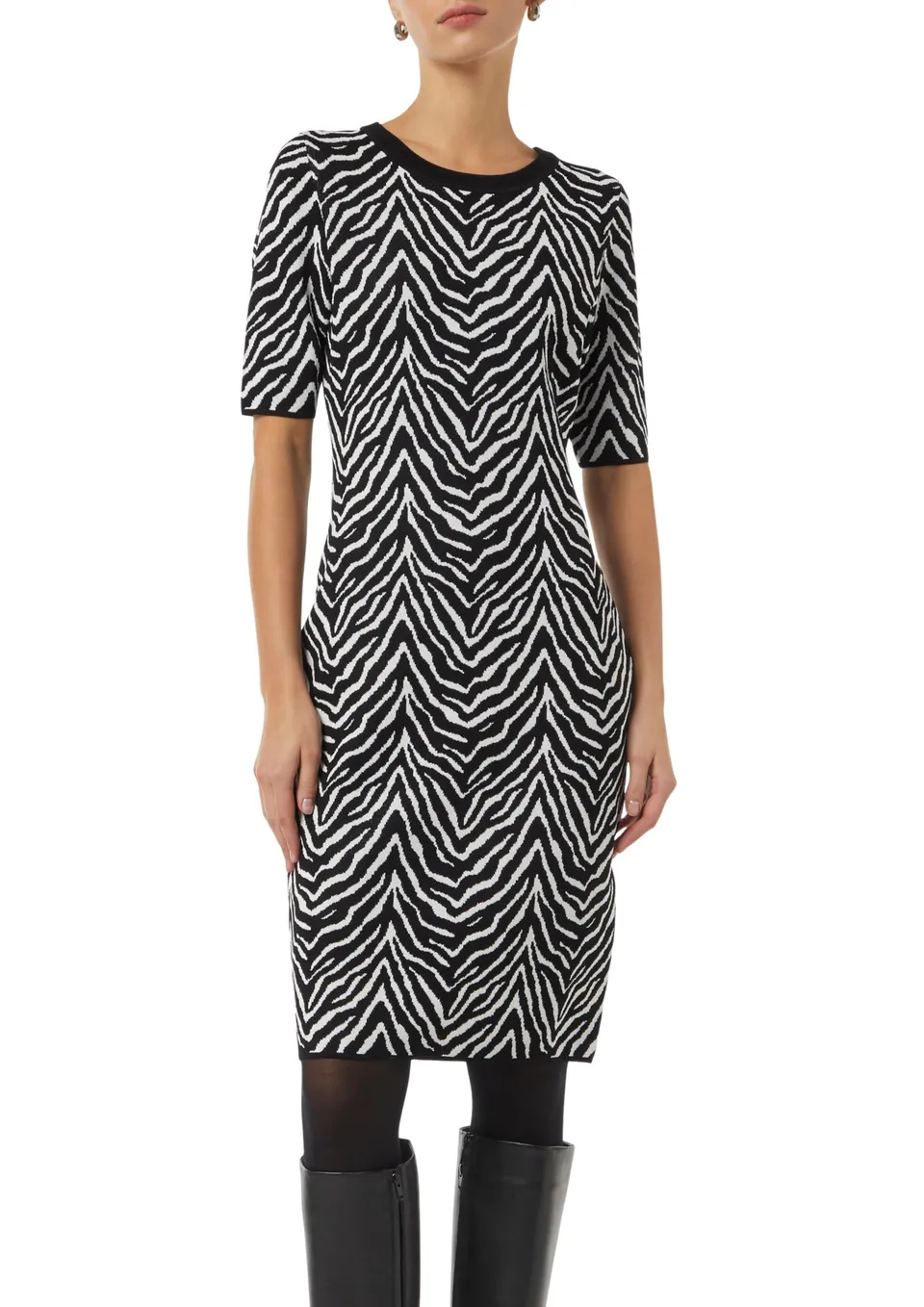 comma-dresses-strickkleid-animal-muster-gr-e-40-schmal image 1