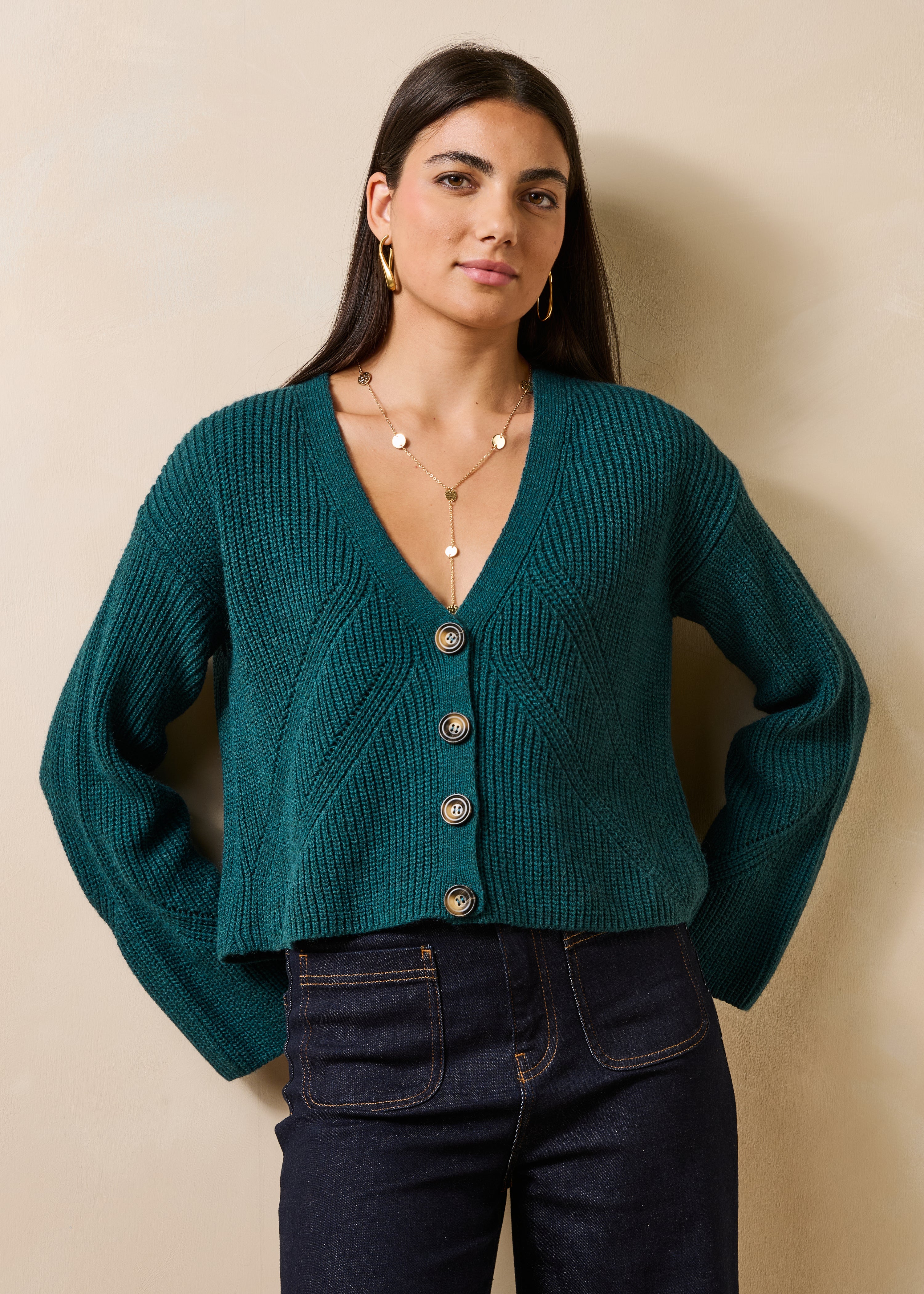 la-f-e-marabout-e-goblin-strickjacke-petrol-wolle-alpaka image 1