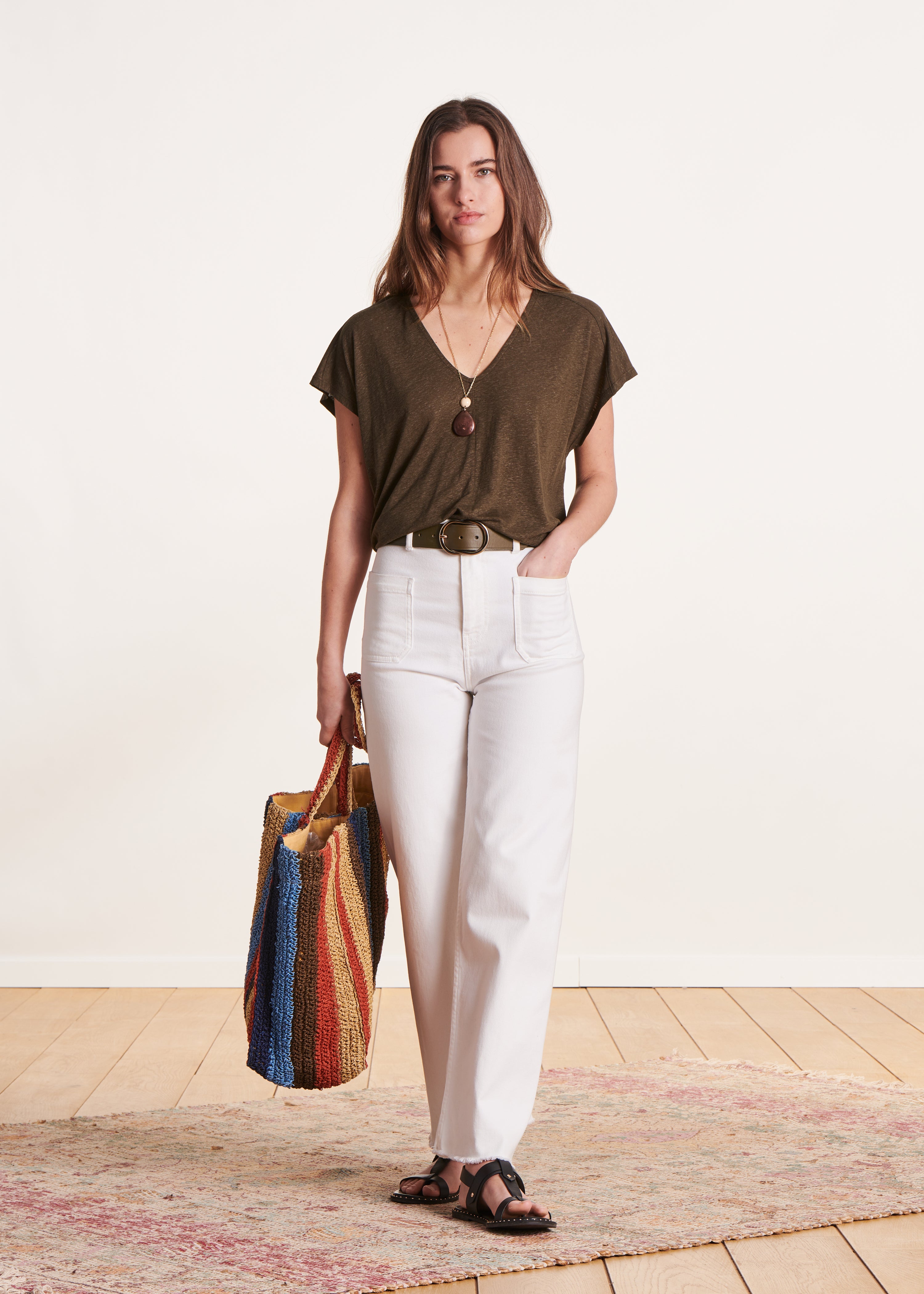 la-f-e-marabout-e-t-shirt-oversize-braun-v-lyocell-leinen image 2